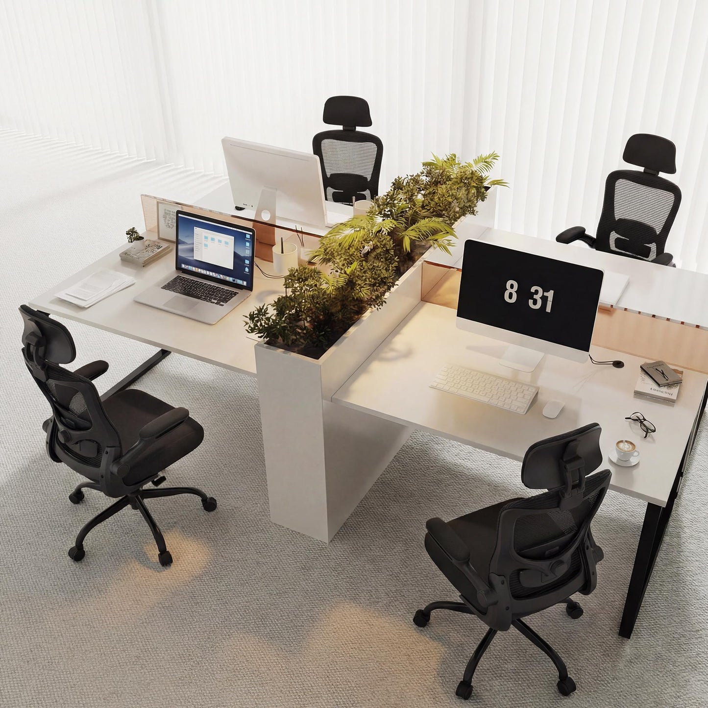Ergonomic Office Chair, High Back Mesh Office Chair with Adjustable Lumbar Support, Flip-Up Armrests, Swivel Computer Desk Chair for Home Office