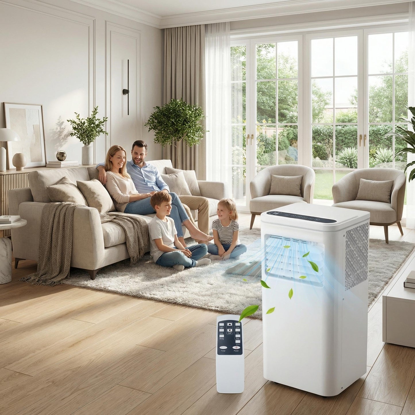 10,000 BTU Portable Air Conditioners - Cools 450 Sq. Ft., 4-in-1 Portable AC Unit with Cool, Fan, Dehumidifier, Sleep, 24H Timer, Remote & Installation Kit, for Bedroom, Office, Dorm