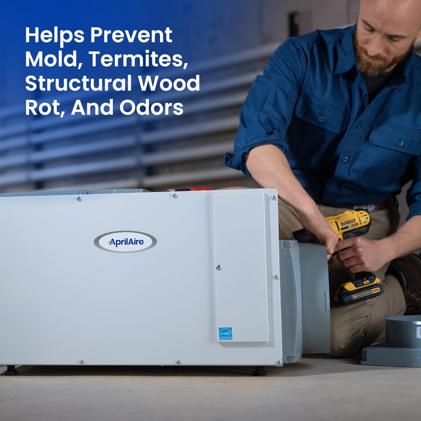 AprilAire E080 Pro 80-Pint Whole-House Dehumidifier, Energy Star Certified, Commercial-Grade for Basement, Crawlspace or Whole House up to 4,400 sq. ft.