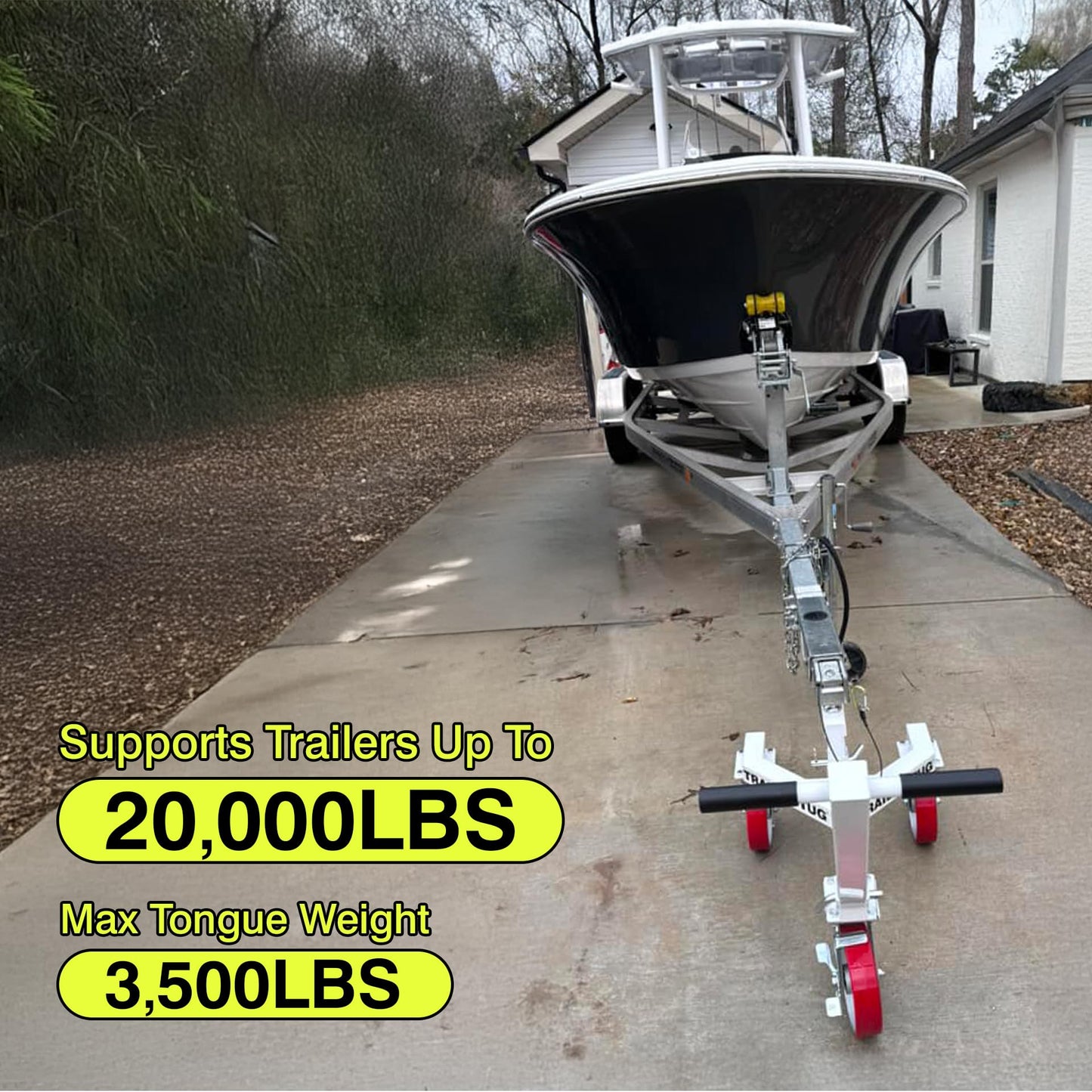 Trailer Tug - Supports up to 20,000LBS - 3,500 lb Max Tongue Weight - Mover for RV, Boat, Camper, Flatbed, Enclosed Trailers - Heavy Duty - World's Greatest Trailer Dolly