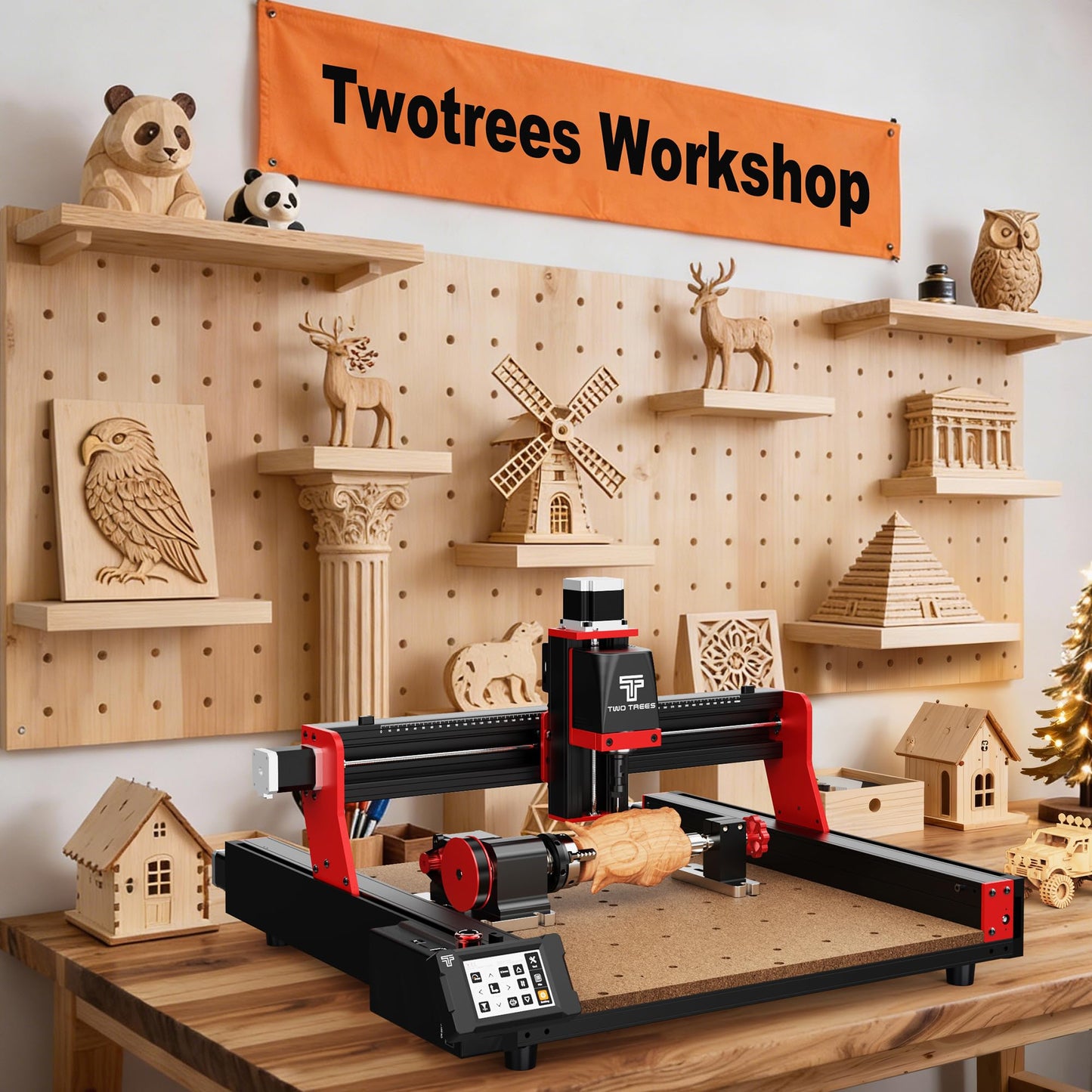 Twotrees TTC450 Pro All-Metal CNC Router Machine with NEMA 57 Stepper Motor 3.5" Touch Screen,Upgraded 3 Axis Engraver Machine, Engraving Milling Machine for Wood Acrylic Aluminum Carving Cutting