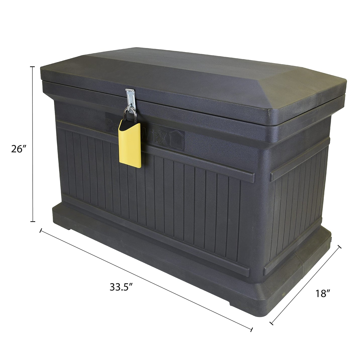 RTS Home Accents Parcelwirx Premium Horizontal Storage Cabinet/Lockable Package Delivery Box with Hinged Lid and Smart Lock, Graphite