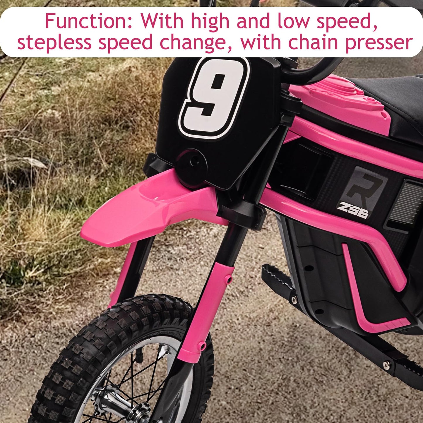 24V 350W Electric Dirt Bike for Kids – 3-Speed Modes, 14.29MPH Max Speed, ASTM-Certified Safe Motorcycle with Shockproof Suspension, Best Gift for Boys & Girls