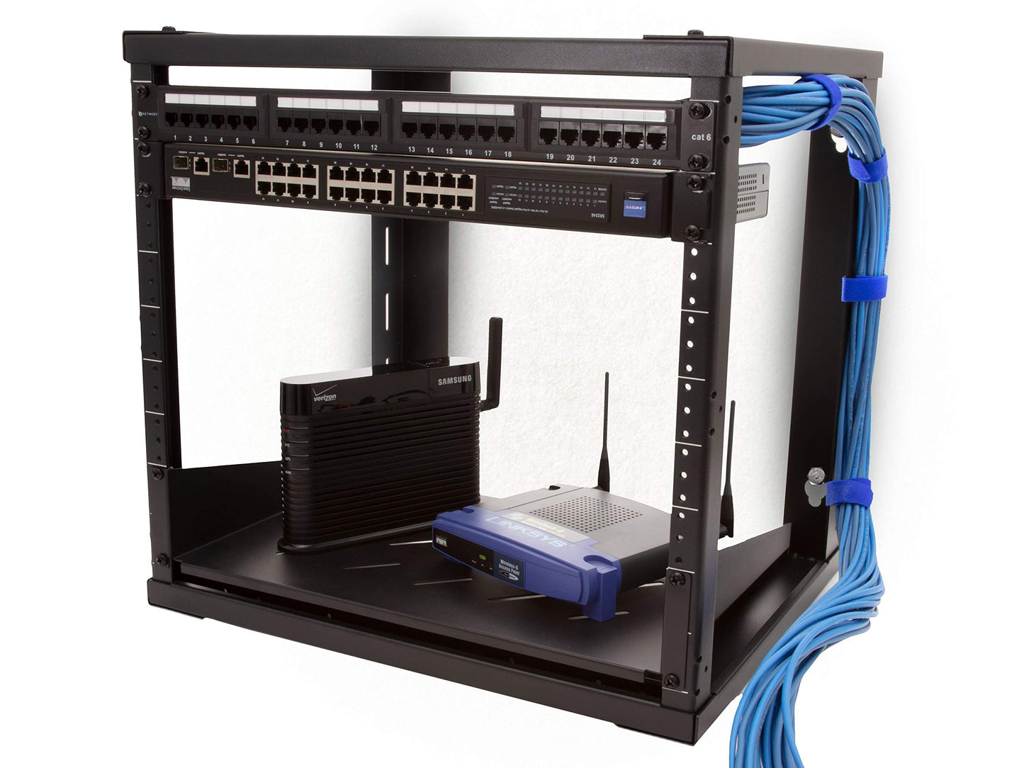 Networx 22U Open Frame Wall Mount Rack - 101 Series, 16 Inches Deep, Flat Packed