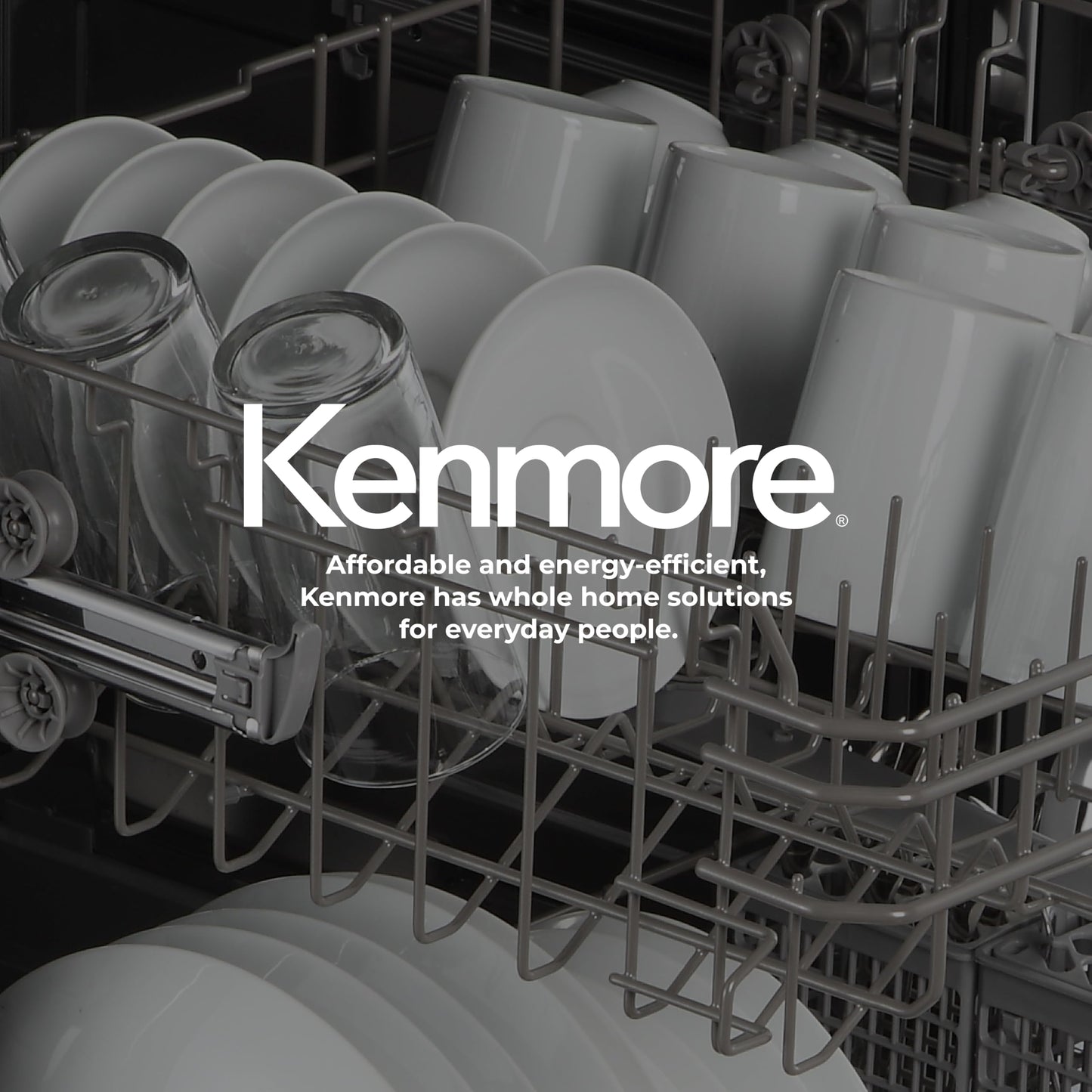 Kenmore 24" Premium Hybrid Tub Dishwasher - UltraWash, MoreSpace Adjustable Rack, High Temp & SmartWash - 12 Place Settings - 54 DBA - ENERGY STAR Certified - Fingerprint Resistant Stainless Steel