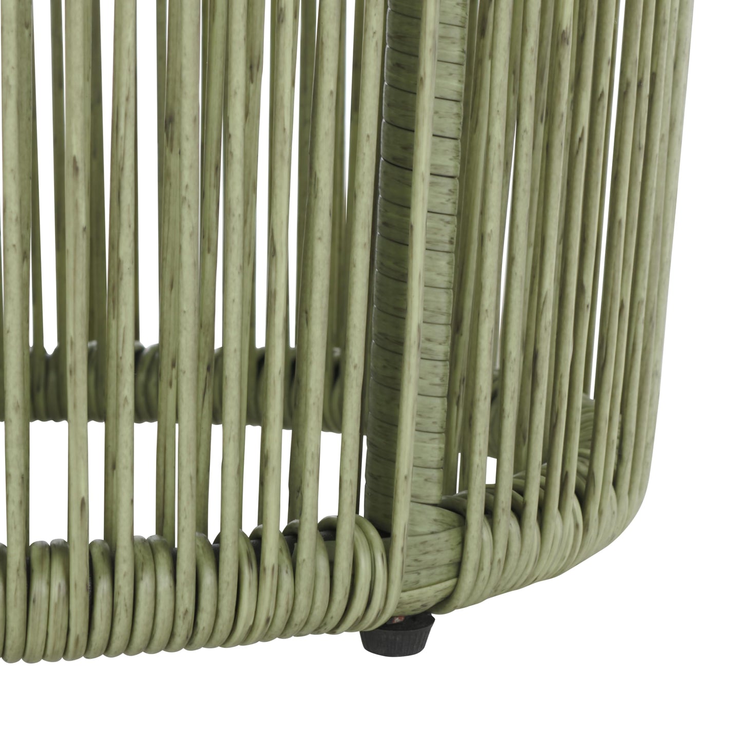 SAFAVIEH Outdoor Patio Furniture Collection - Otto Green & Black Rattan 3-Piece Bistro Set with 2 Chairs and Accent Table (PAT7549B)