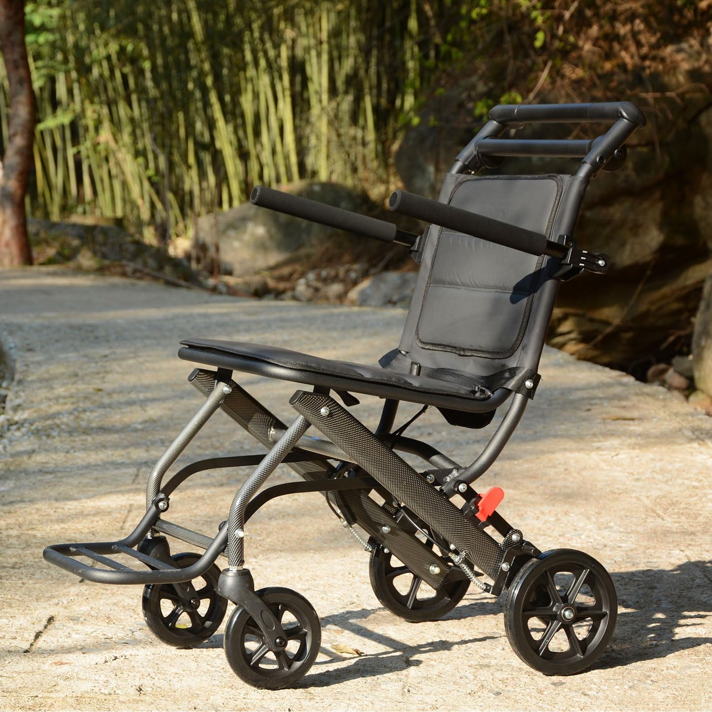 Only 15lbs Transport Wheelchairs, with Telescopic Handle, Carry Bag Include, Travel Wheelchairs for Adults Lightweight Foldable,Ultra Lightweight Folding Wheelchair, Support 220lbs