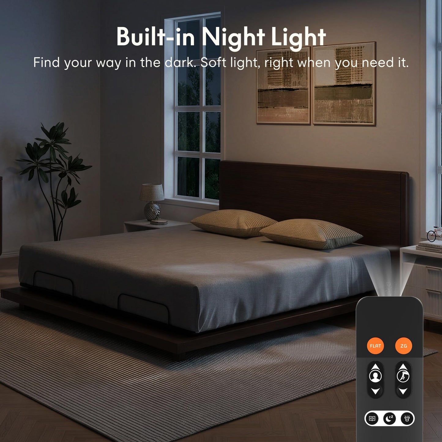 FLEXISPOT King Size Adjustable Bed Frame Base with Bio Anti-Pinch Technology, Zero Clearance, Independent Head & Foot Incline, Zero Gravity, Wireless Remote, Easy Assemble, 5-Year Warranty, 750 lbs.