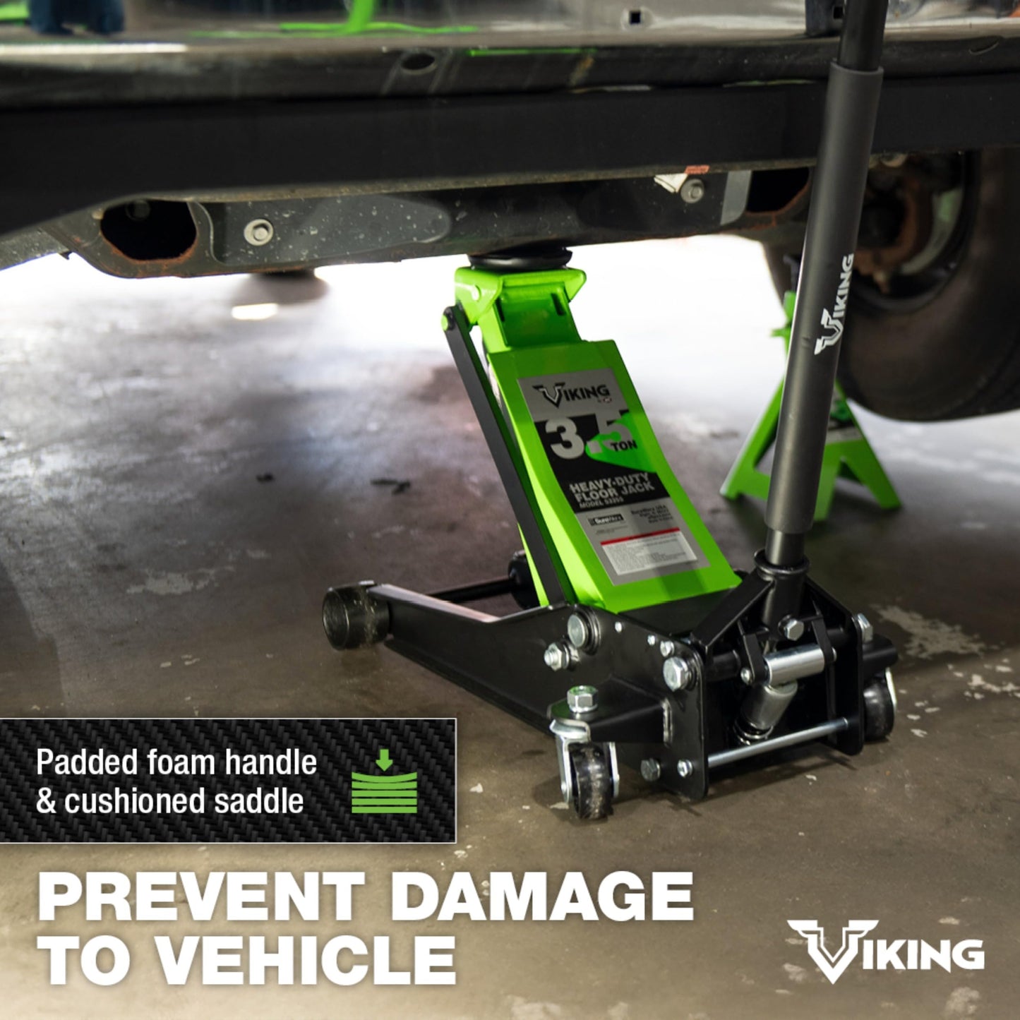 AFF Viking 3.5 Ton Floor Jack - Low Profile Car Jack with Lightning Lift Hydraulic - Heavy Duty