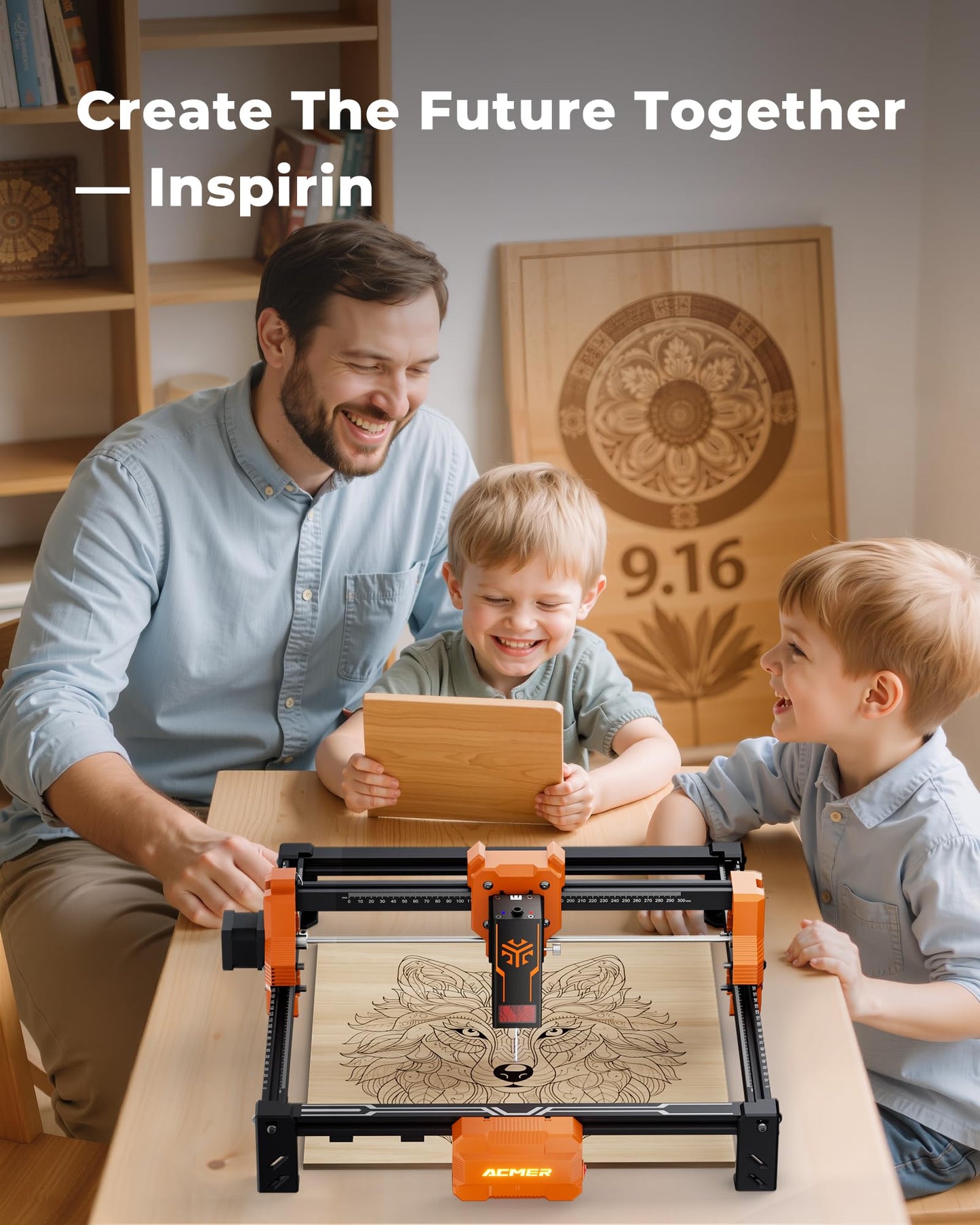 Laser Engraver, ACMER S2 12W (12,000mW) Laser Cutter Machine, 72W Output, 0.01mm Precision, 300x300mm Area, 10000mm/min Speed, for Wood, Metal, Leather, Acrylic, DIY & Education