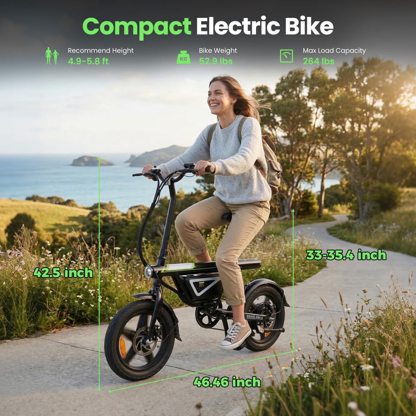 AYOLNY Electric Bike for Adults, 1500W/1000W Peak Motor 26" Ebike & 14" Foldable Electric Bike, 80/70/55 Miles Range 36V Battery Electric Bicycle for Commuting