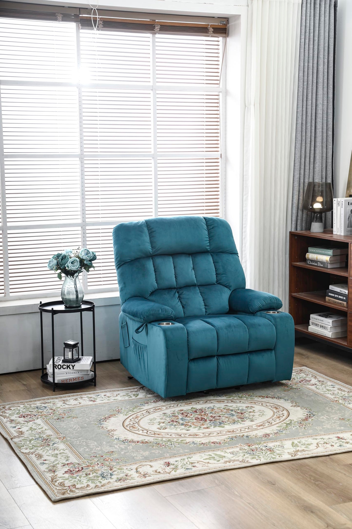 GDFStudio Oversized Power Lift Recliner Chair with Heat and Massage Electric Reclining Sofa Chair with Dual Remote Cup Holders Side Pockets OKIN Motor for Living Room Bedroom