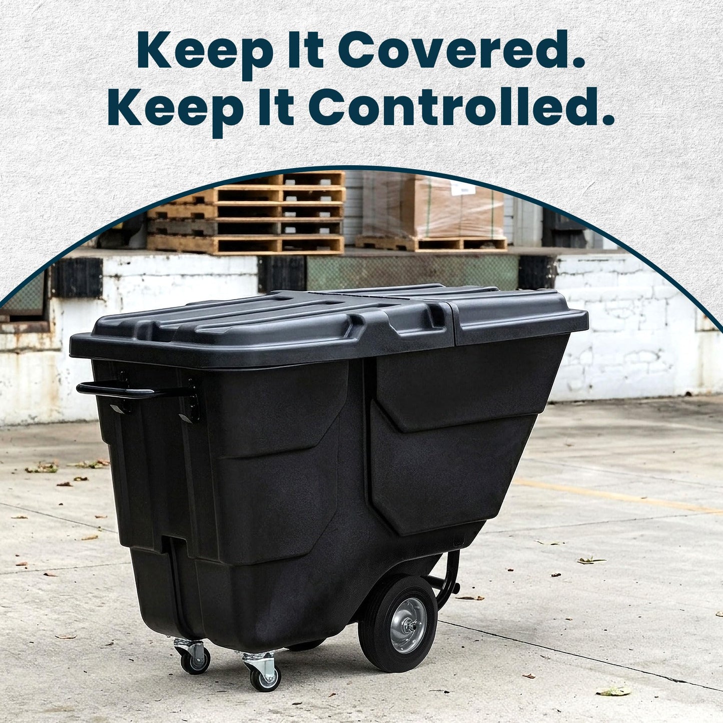 Alpine Tilt Truck Lid Cover – Fits 450 lb & 850 lb Utility Tilt Truck Trash Cart with Wheels