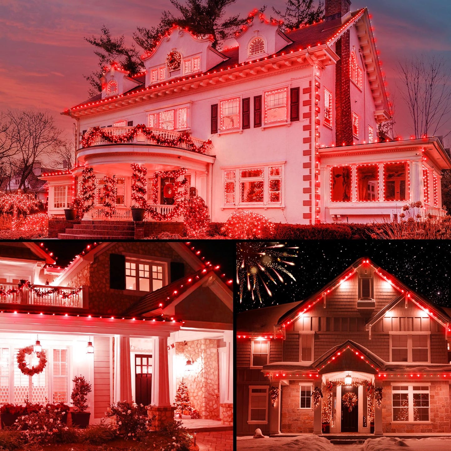 Minetom C9 LED Christmas Light Bulbs, Shatterproof, Dimmable, E17 Base, 50 Count, Red