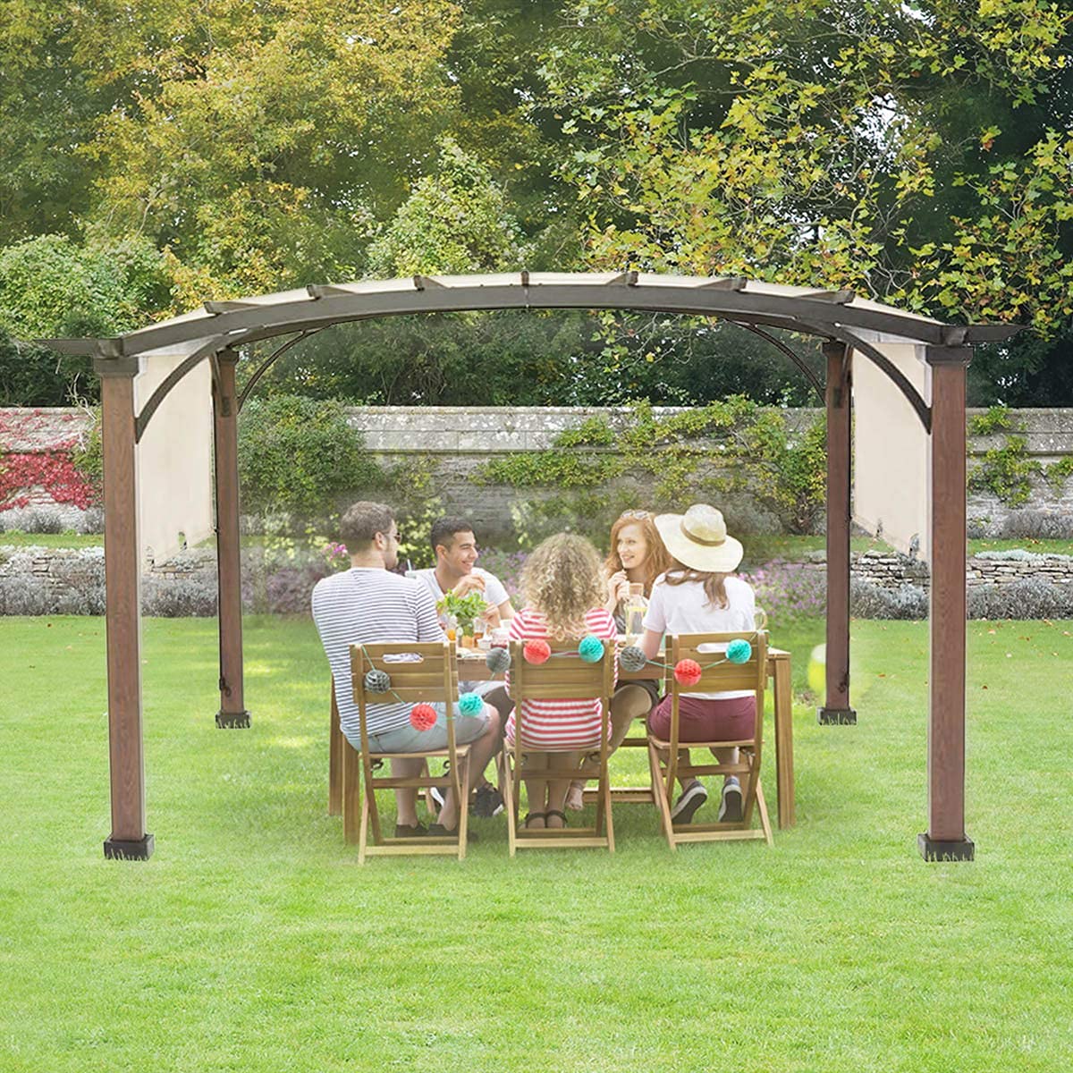 Ontheway Replacement Sling Canopy for for A+R Freestanding Pergola Sold at Lowe's,10x10ft #L-PG152PST-B (Size: 200" (L) x 103" (W)) Beige