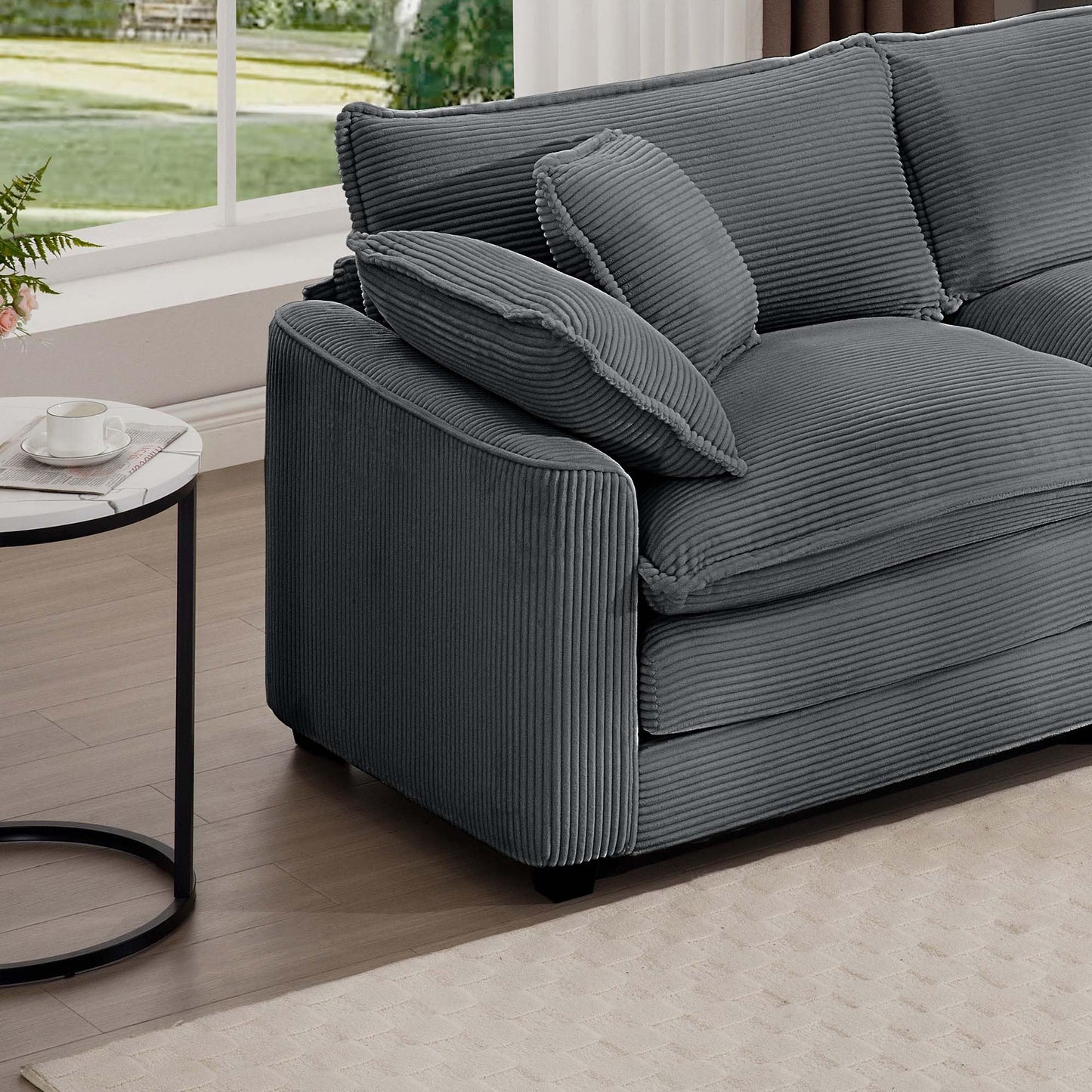 Eafurn 45.25" Oversized Accent Chair, Comfy Chenille Cloud Sofa Chair with Double Layers Seat Cushions, Modern Extra Wide Armchair Reading Chairs for Bedroom, Living Room
