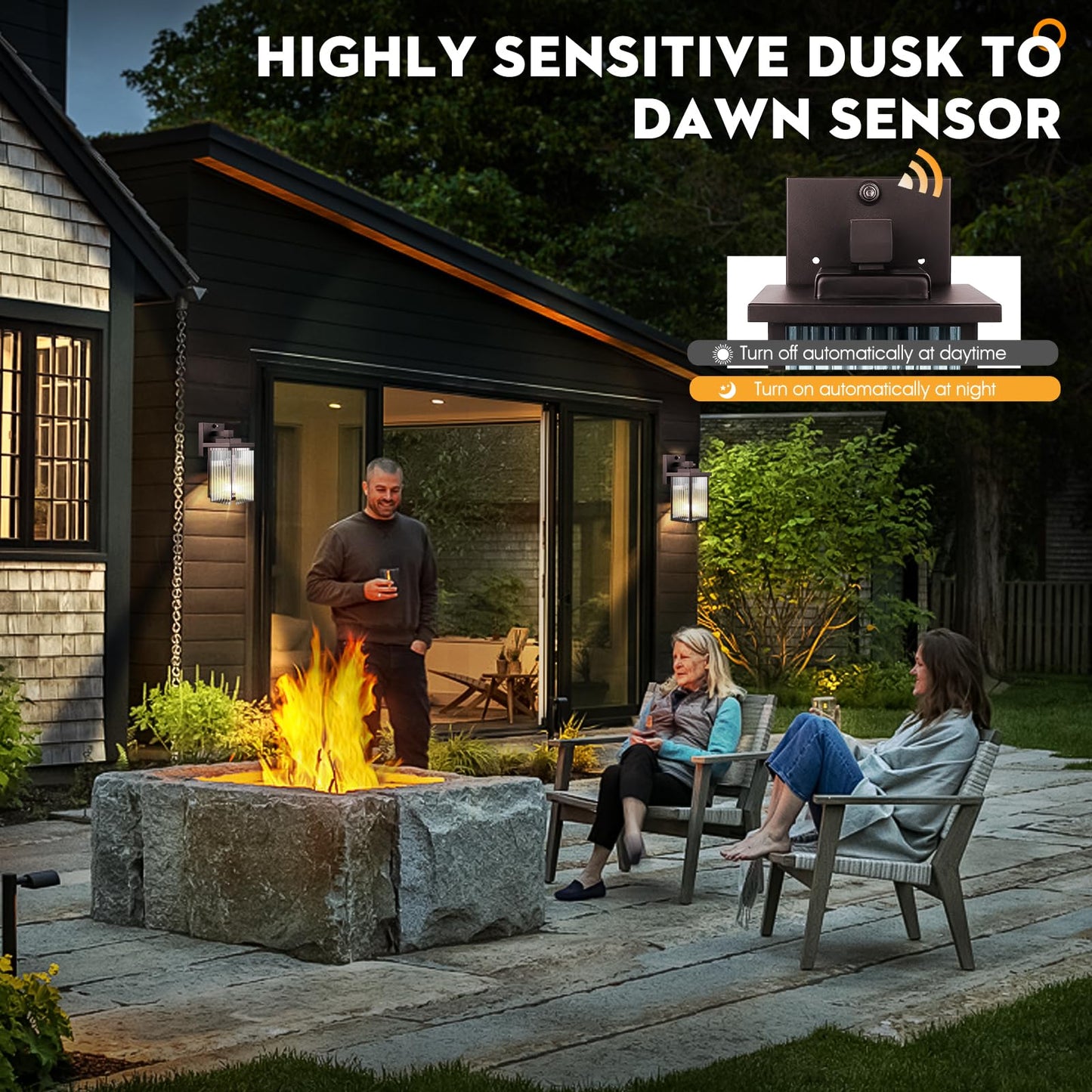 hameso Outdoor Porch Light Fixture, Waterproof Dusk to Dawn, 2 Pack, Oil-Rubbed Bronze, well-made Metal, Model G009