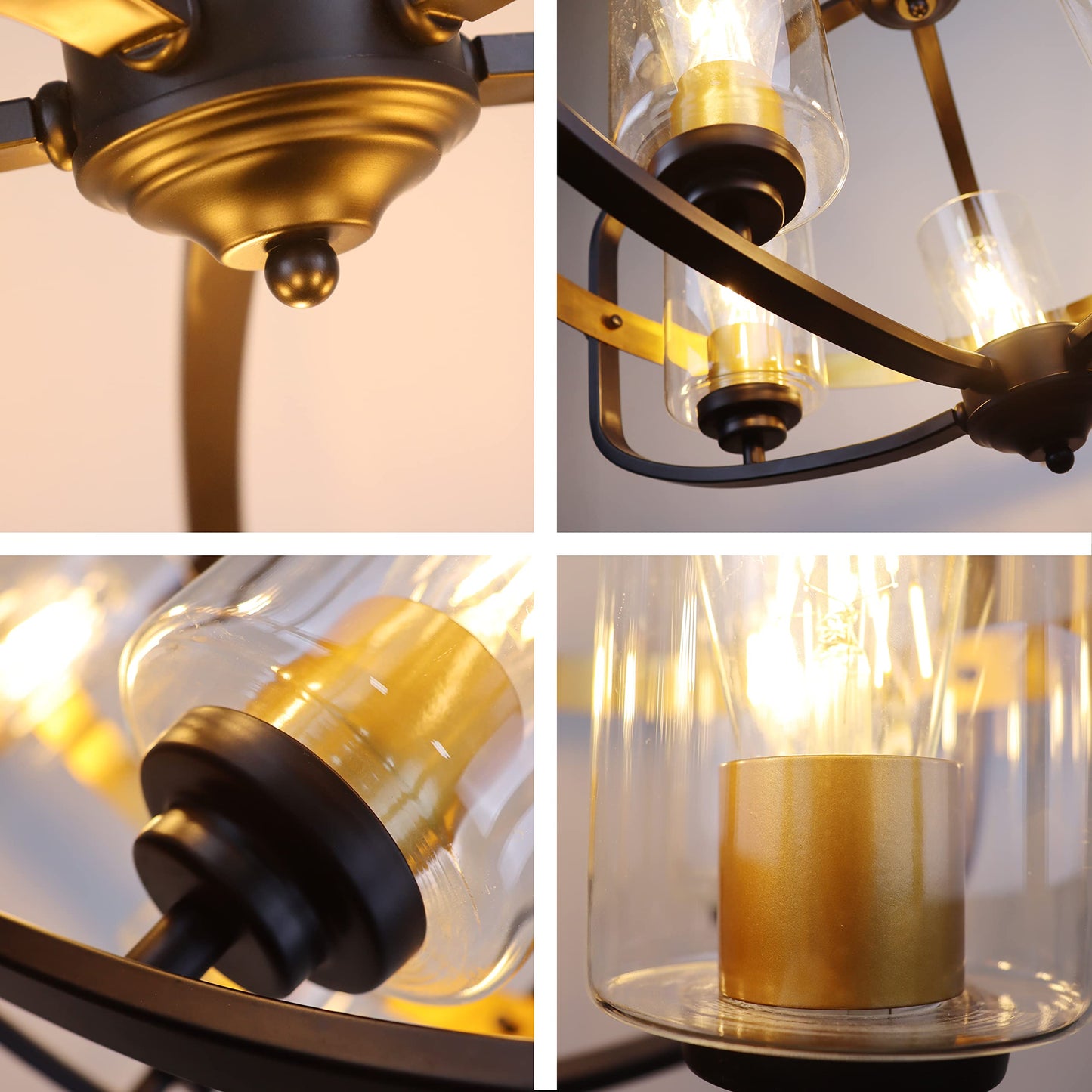 Chloe Lighting Pendant Light, 5 Light, Metal, Two Toned, 24in Wide, Model CH6R802TT24-UP5