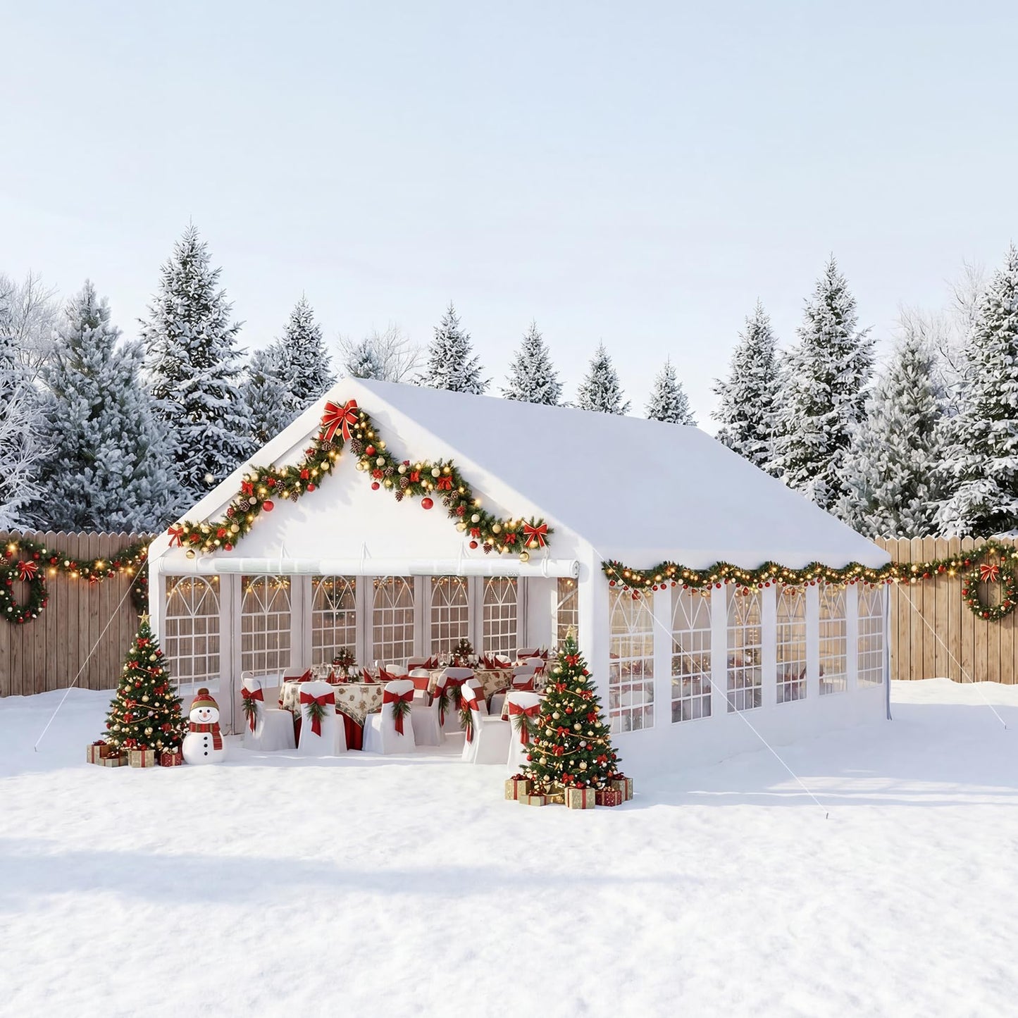 SAILARY Party Tent 20x40Ft Outdoor Canopy Gazebo Heavy Duty Large Event Shelter Carport White for Wedding Parties BBQ