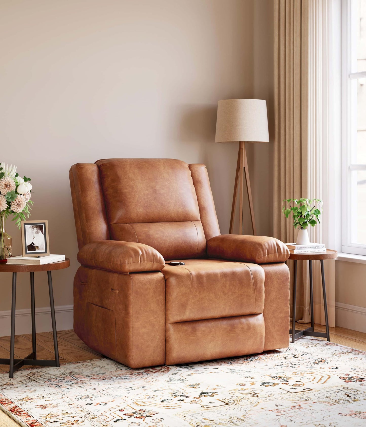 GarveeHome Oversized Wide Power Lift Recliner Chair - Heat and Massage, Adjustable Back and Legs, PU Leather Electric Lift Chair Designed for the Elderly and People with Mobility impaired