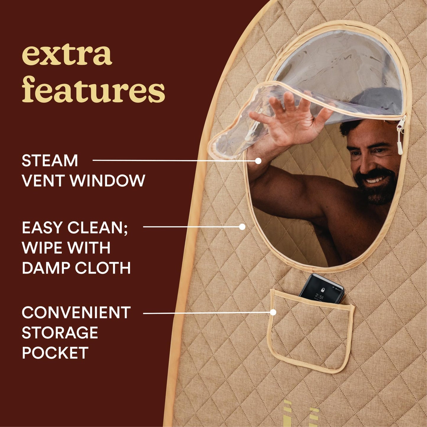 Homedics Portable Sauna – Collapsible Personal Steam Sauna for Stress Relief & Muscle Relaxation, Fast 1-Min Setup, Heats to 115°F, Up to 60 Min Session, Compact Foldable Design