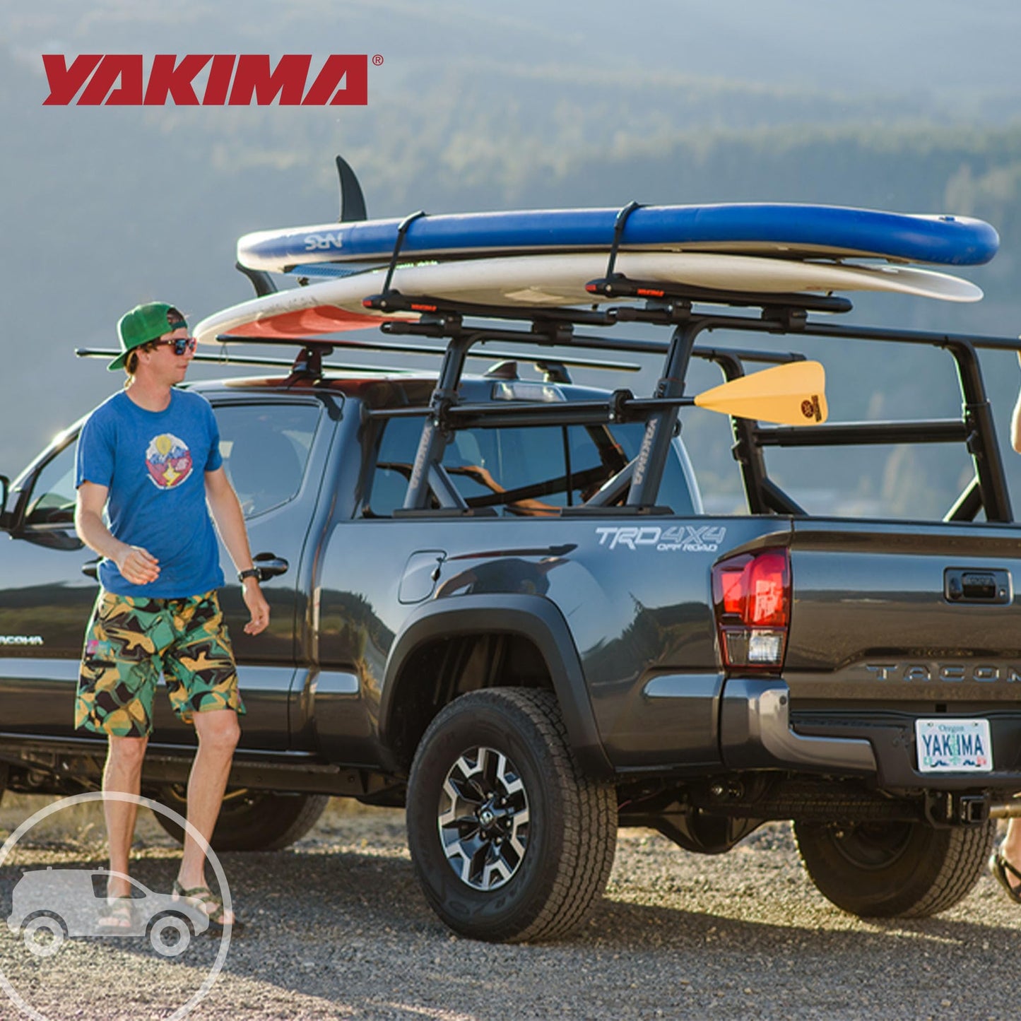 Yakima 1 Pair Crossbars, 60 Inch Heavy Duty Bars with T Slot Attachments for Rooftop Tents