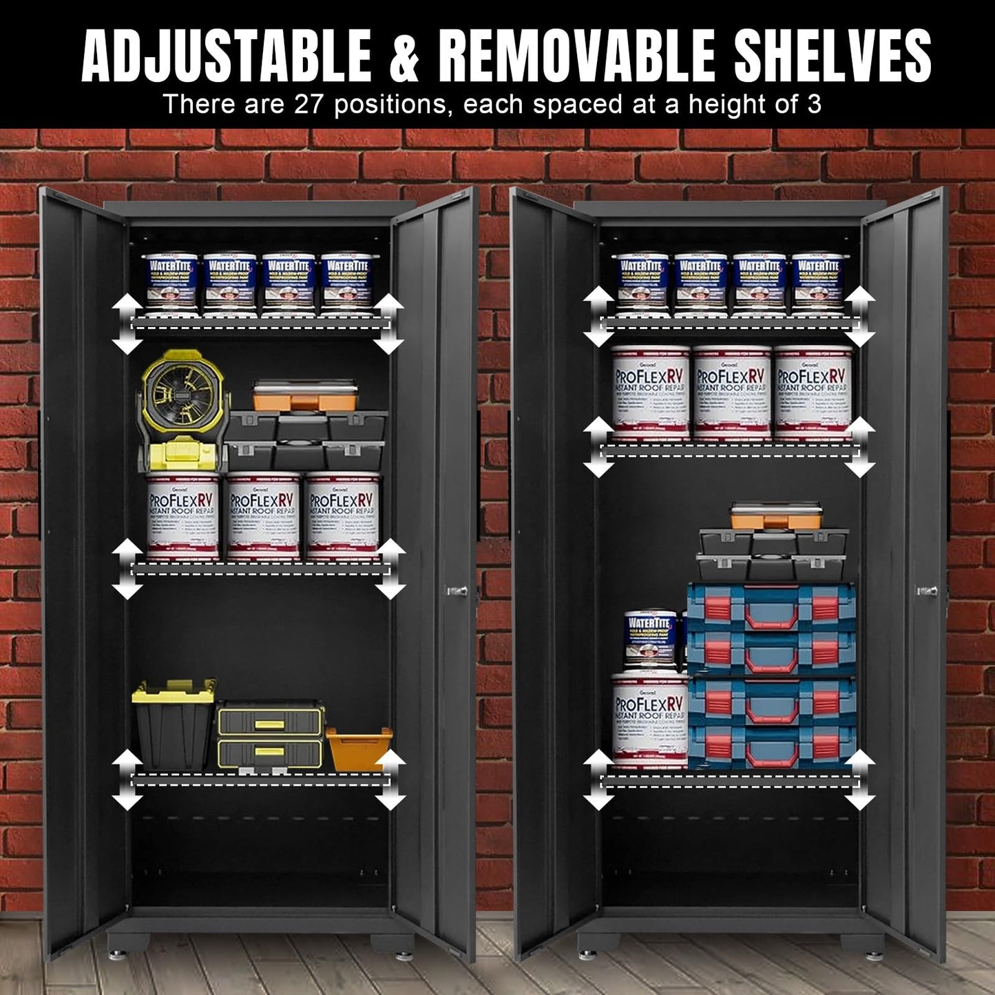 Torin 12 Piece Garage Storage Cabinet System,Workshop Cabinet Set in Black