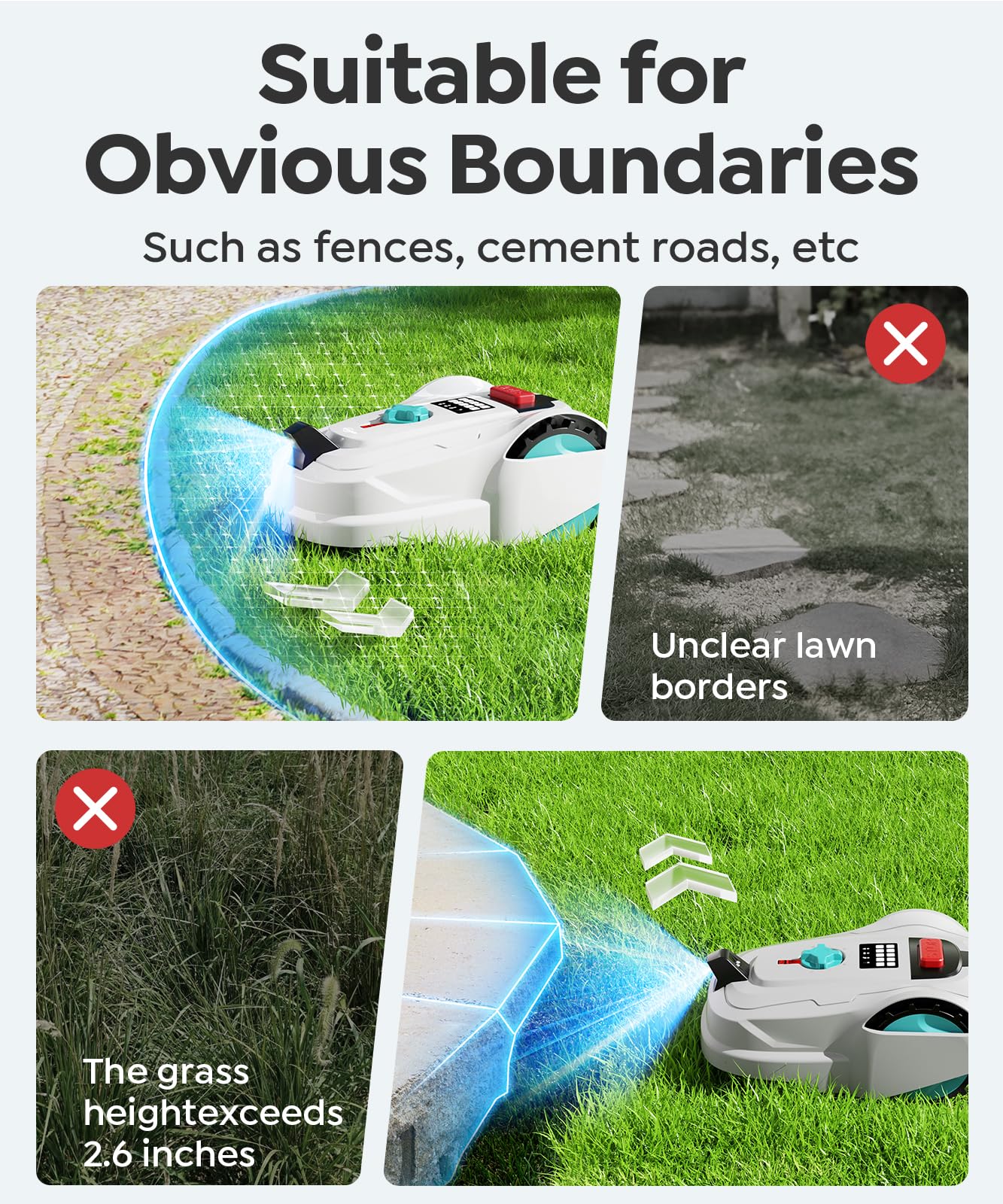YARDCARE M800Plus Cordless Robot Lawn Mower with GPS + Visual Navigation, Bow-Shaped Path Mowing, APP Control, 4.0Ah Automatic Robotic Lawnmower for 1/5 Acre, Obstacle Avoidance, Height Adjustment