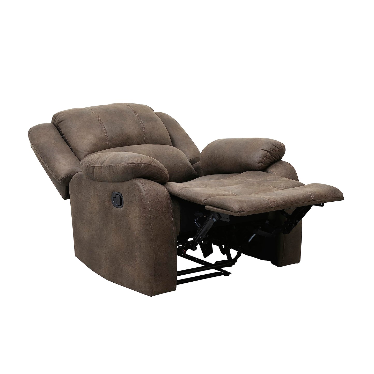 Lexicon Manual Recliner Sofa Chair, Home Theater Seating, Wall Hugger Manual Reclining Nursery Chair for Bedroom/Living Room/Office/Apartment, Brown Polished Microfiber
