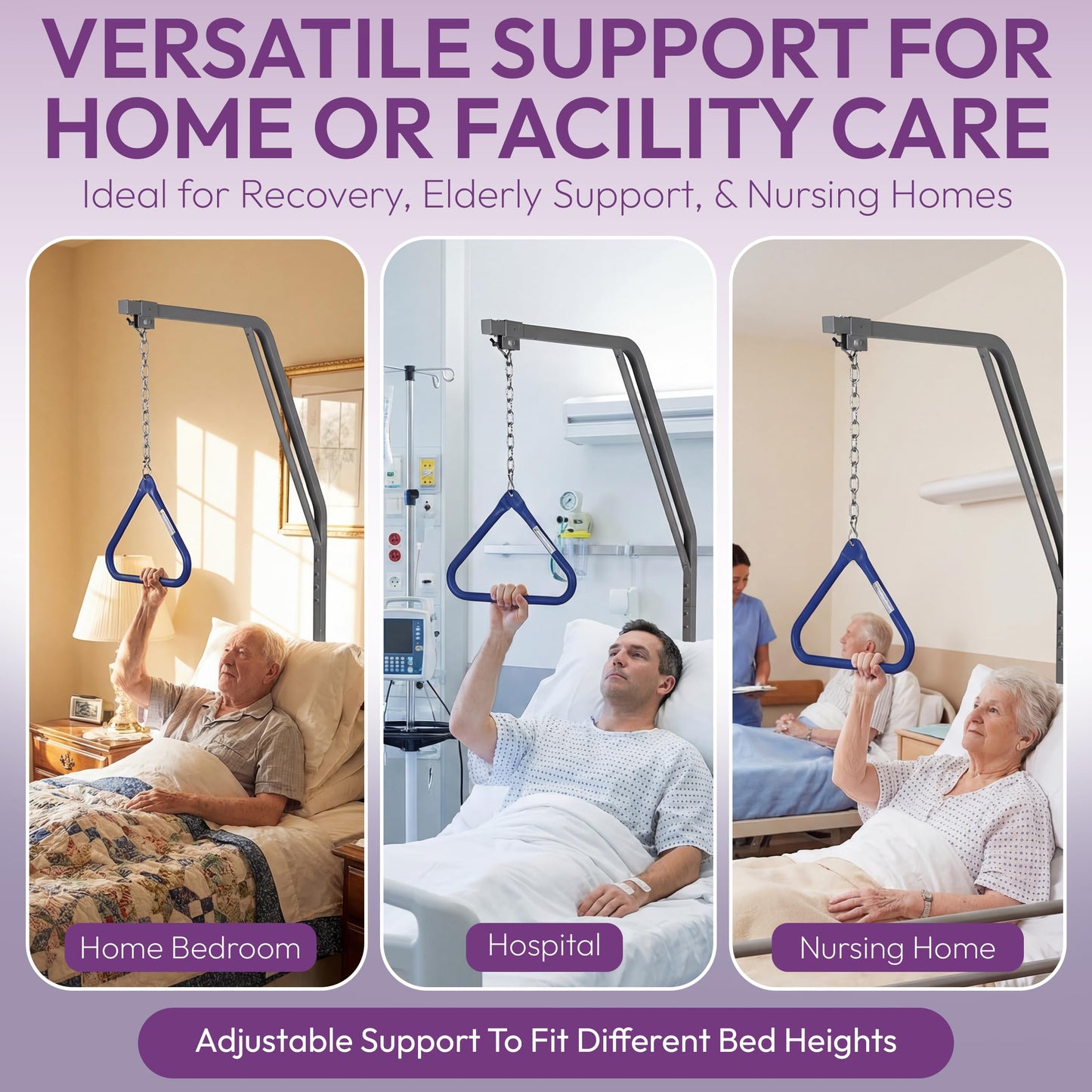 ProHeal Medical Trapeze Bar for Bed Mobility - Standard Trapeze Bar Set with 250 lb. Weight Capacity - Bed Pull Up Assist for Elderly and Bedridden Patients