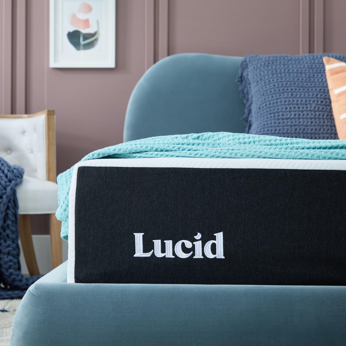 Lucid® 12" Plush Gel Memory Foam Mattress – Bamboo Charcoal & Cooling Gel – Fiberglass Free – Bed in a Box – CertiPUR-US® Certified – Queen Size