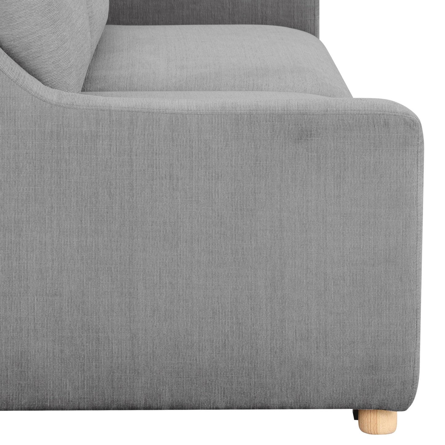Serta Glendale 90.2" Queen Size Wall-Hugging Convertible Sofa, Dreamcoil Comfort, Chenille Fabric, Grey