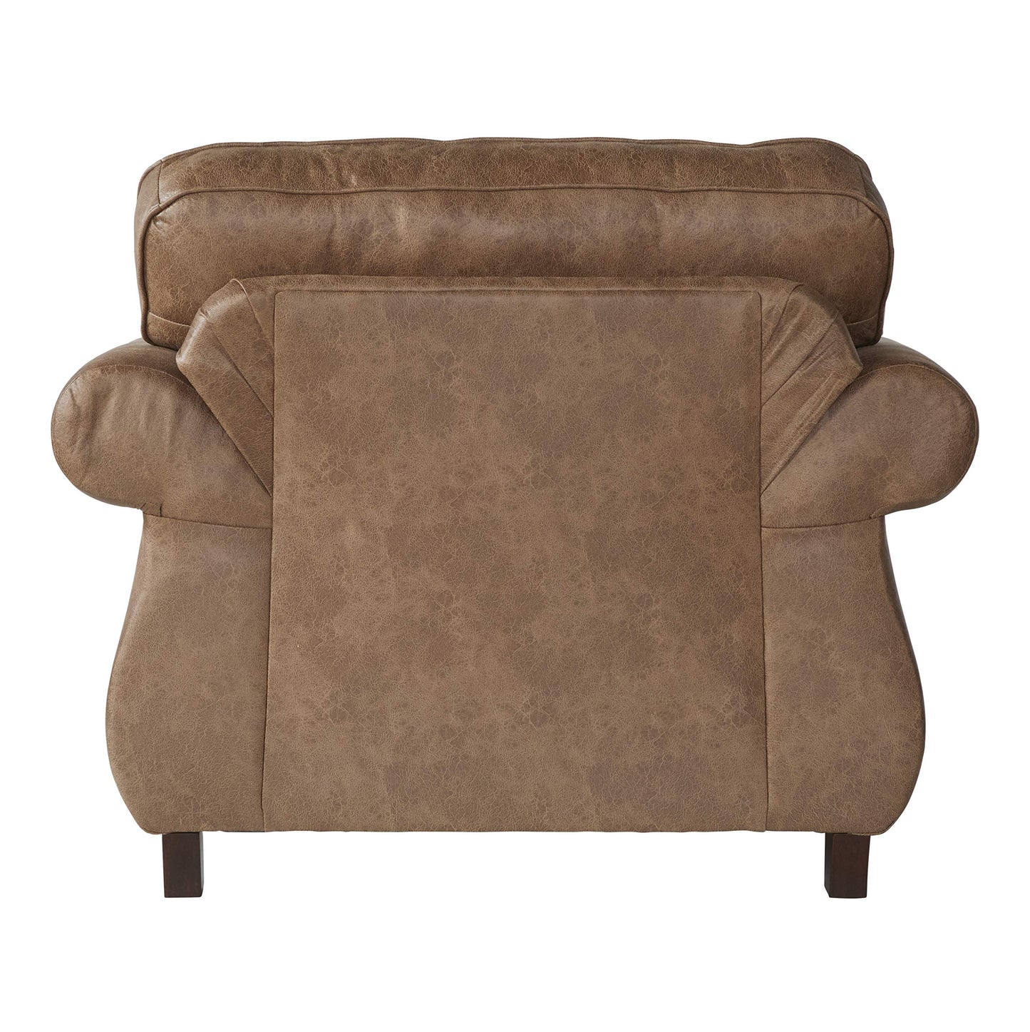 Leinster Faux Leather Arm Chair and Ottoman in Jetson Ginger