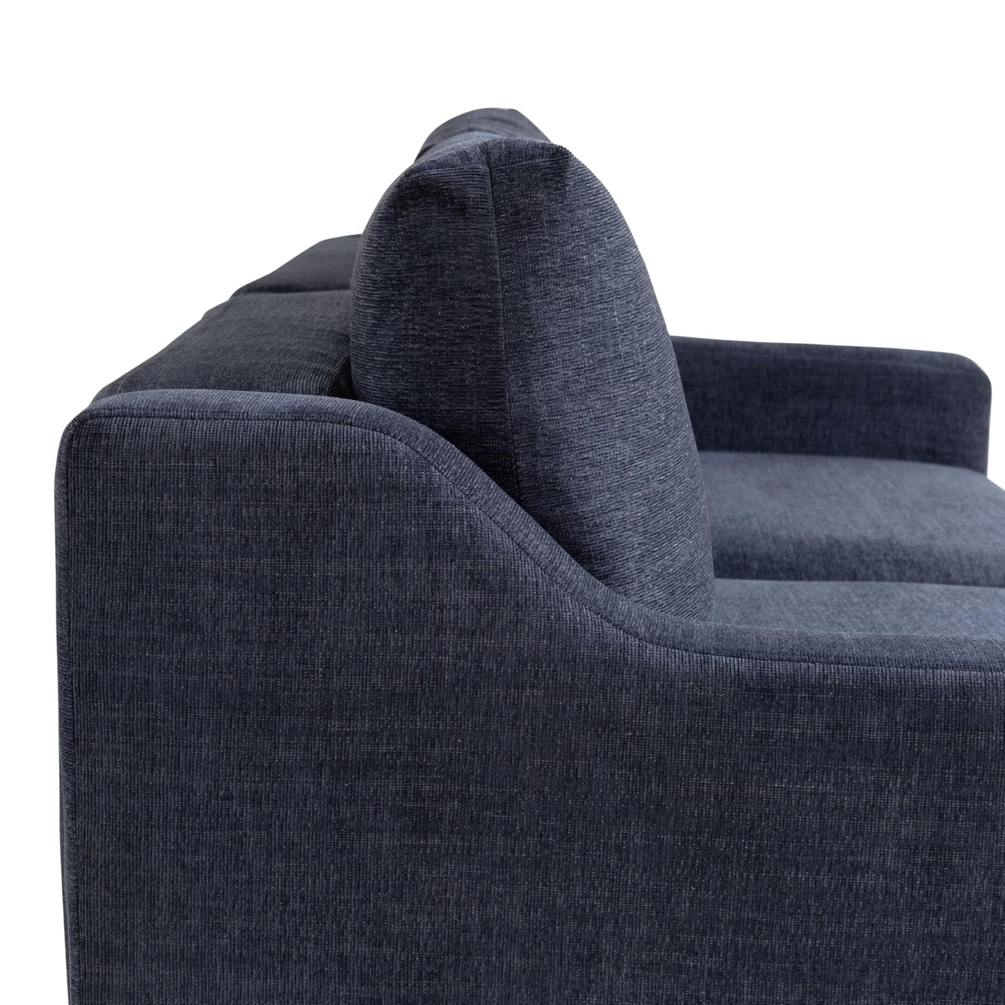 Serta Glendale 90.2" Queen Size Wall-Hugging Convertible Sofa, Dreamcoil Comfort, Chenille Fabric, Navy