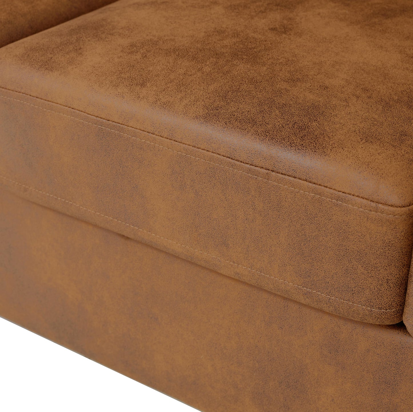 Eafurn Mid-Century Modern 3-Seater Loveseat Sofa Couch with Sturdy Wood Frame & Cushioned Armrests, 81" Compact Faux Leather Settee Furniture for Living Room, Apartment, Office