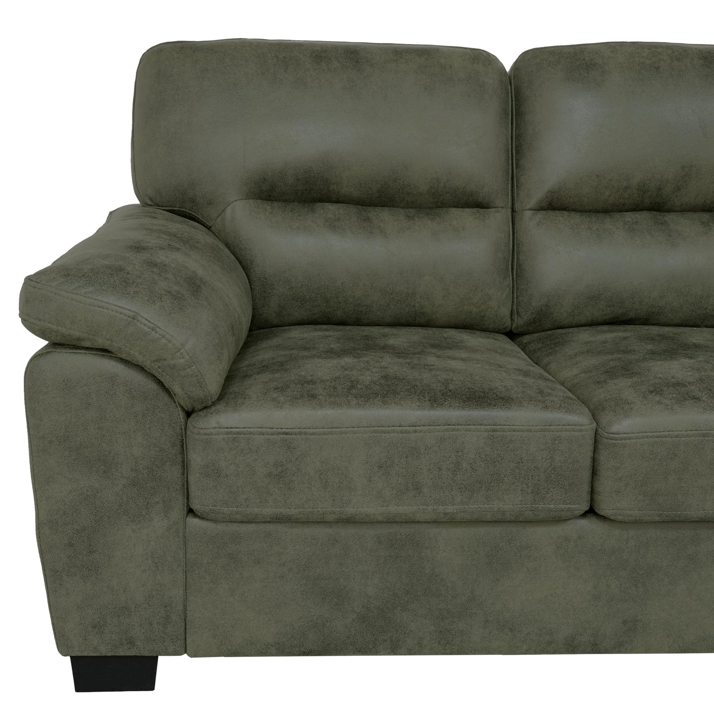 Eafurn Mid-Century Modern 3-Seater Loveseat Sofa Couch with Sturdy Wood Frame & Cushioned Armrests, 81" Compact Faux Leather Settee Furniture for Living Room, Apartment, Office