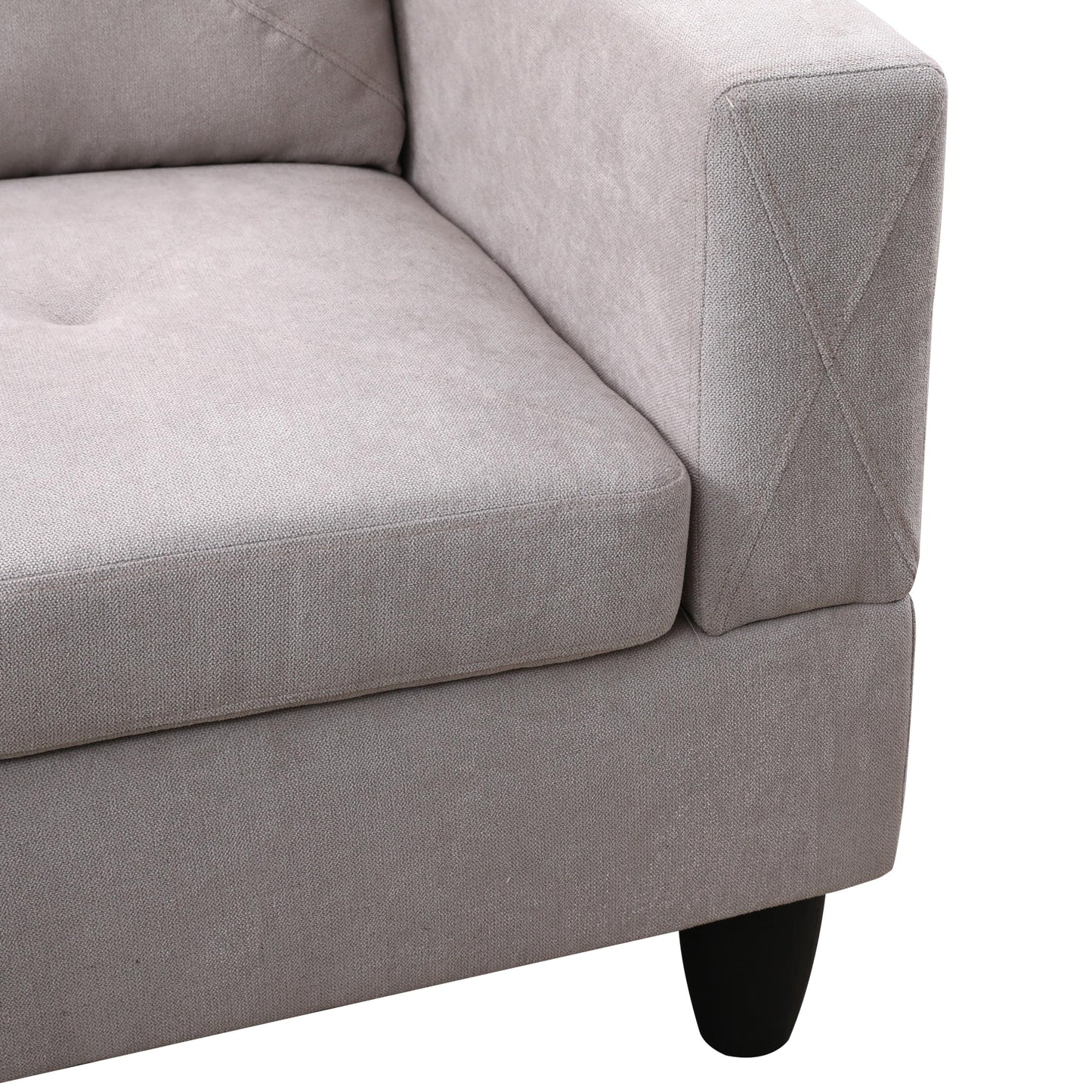 NicBex 97" L Shaped Couch Sectional Couches for Living Room, 2-Piece Flannel Modular Sofa with Movable Chaise & Deep Seat for Apartment, Bedroom, Office, Off-White