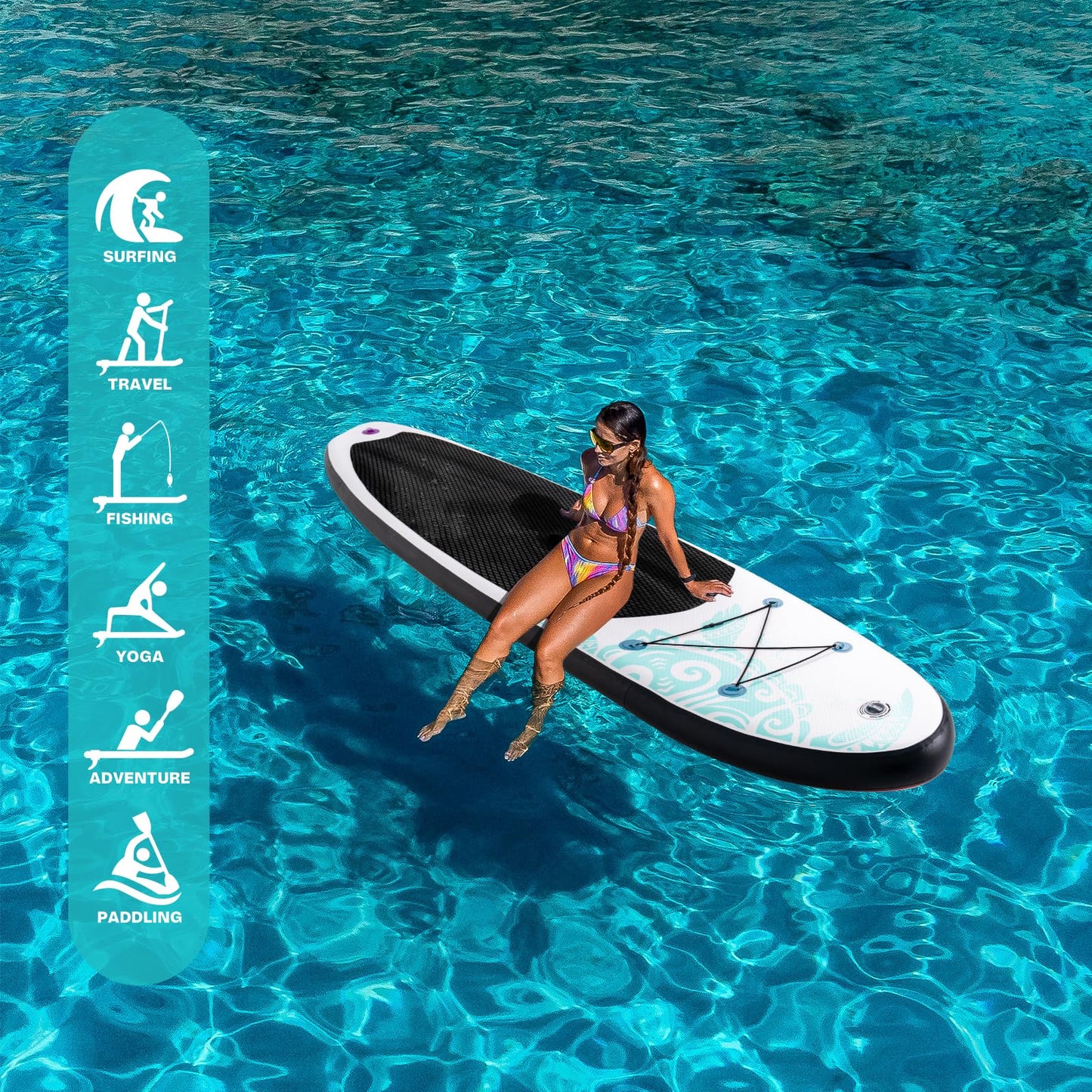 FunWater Inflatable Stand Up Paddle Board with Premium SUP Paddleboard Accessories, Anti-Slip EVA Deck, Paddle Boards for Adults & Youth of All Skill Levels