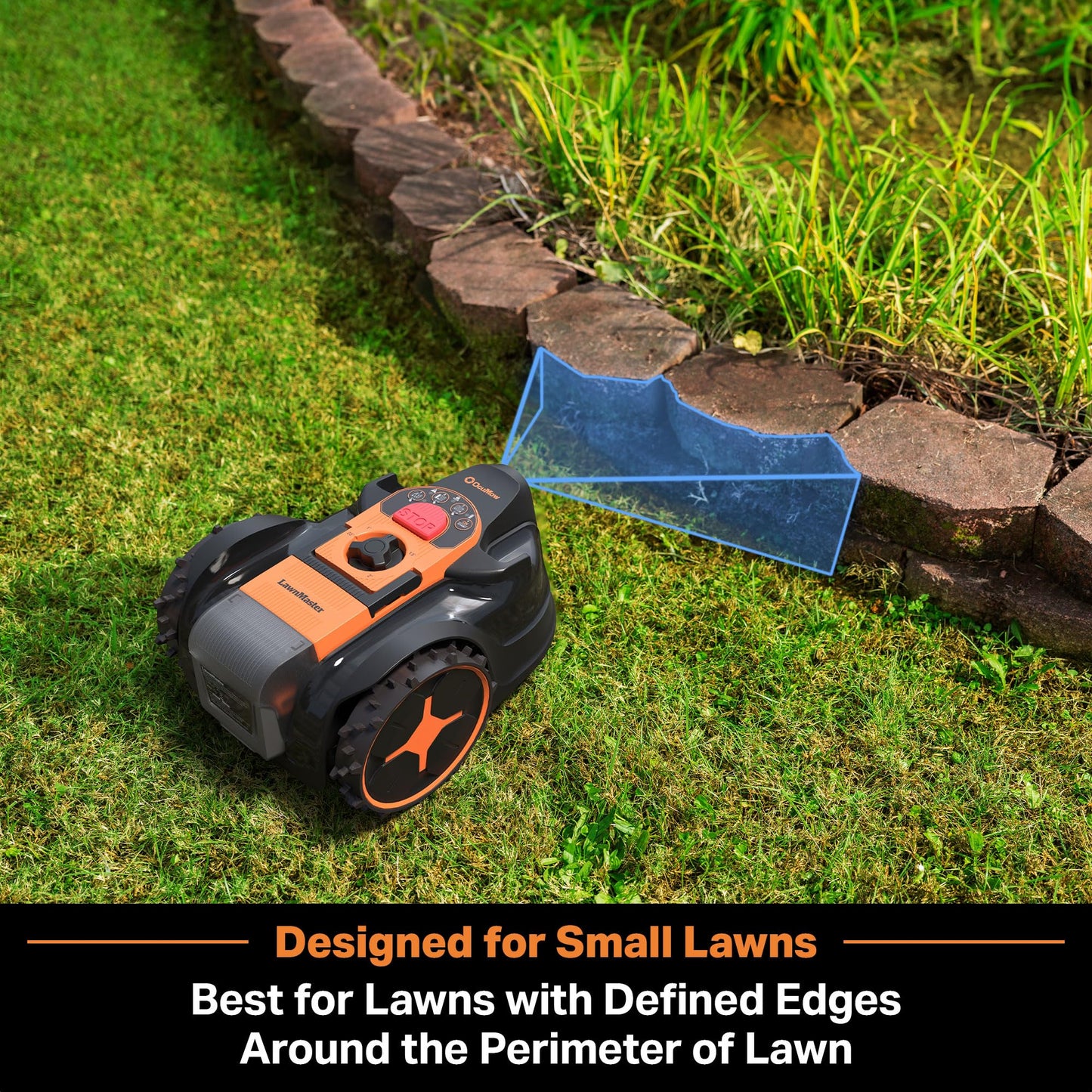 LawnMaster OcuMow 400 Series Robot Lawn Mower with Optical Navigation & Systematic Cutting – VBRM601YCM AD