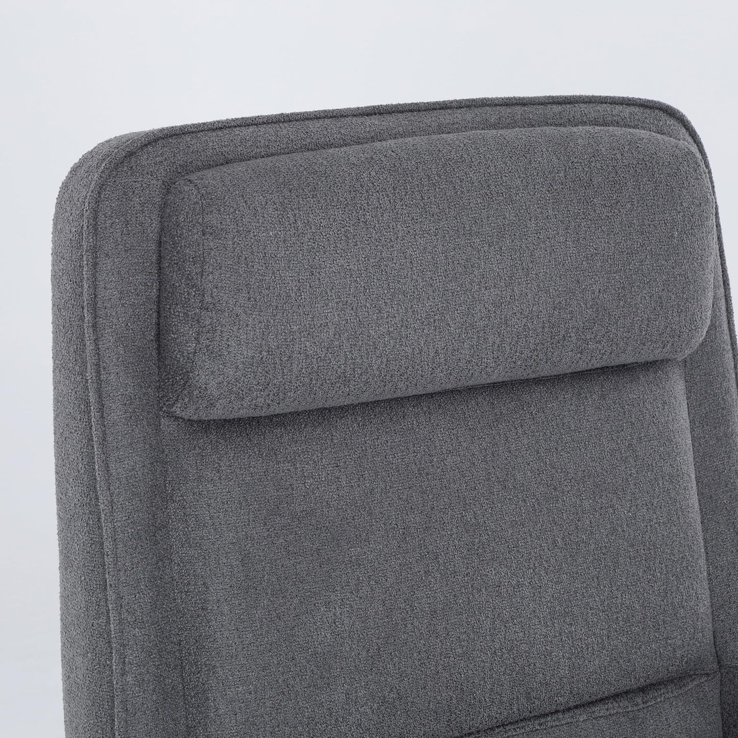 COLAMY Cocoon Modern Executive High Back Home Office Chair, Upholstered Desk Chair with Wheels, Vanity Chair with Head and Lumbar Support, Armrest (Gray)