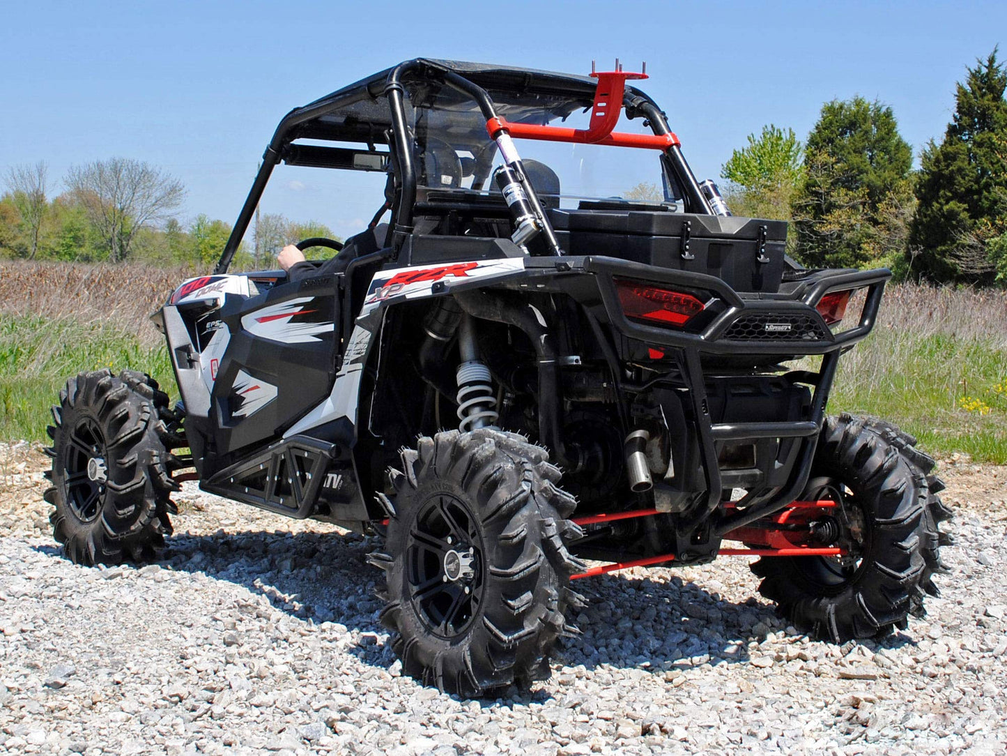SuperATV Polaris RZR XP Turbo Spare Tire Carrier for a 2016+ Polaris RZR XP Turbo/XP 4 Turbo, Easy, Bolt-on Installation, Powder Coated, Wrinkle Black, See Fitment, USA Made
