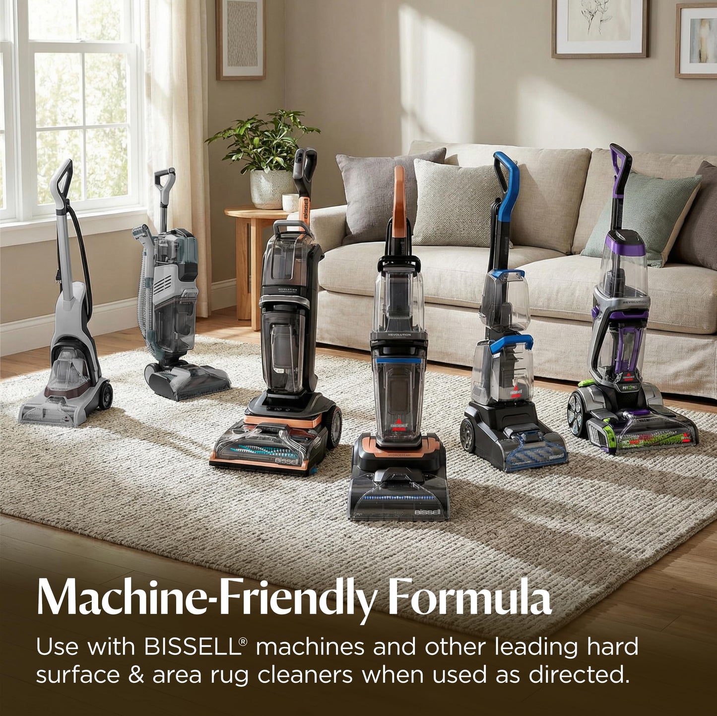 BISSELL Revolution HydroSteam Carpet Cleaner, Upright Deep Cleaner, HydroSteam Technology, 4-inch Self-Cleaning Tough Stain Tool & Formulas Included, 4123