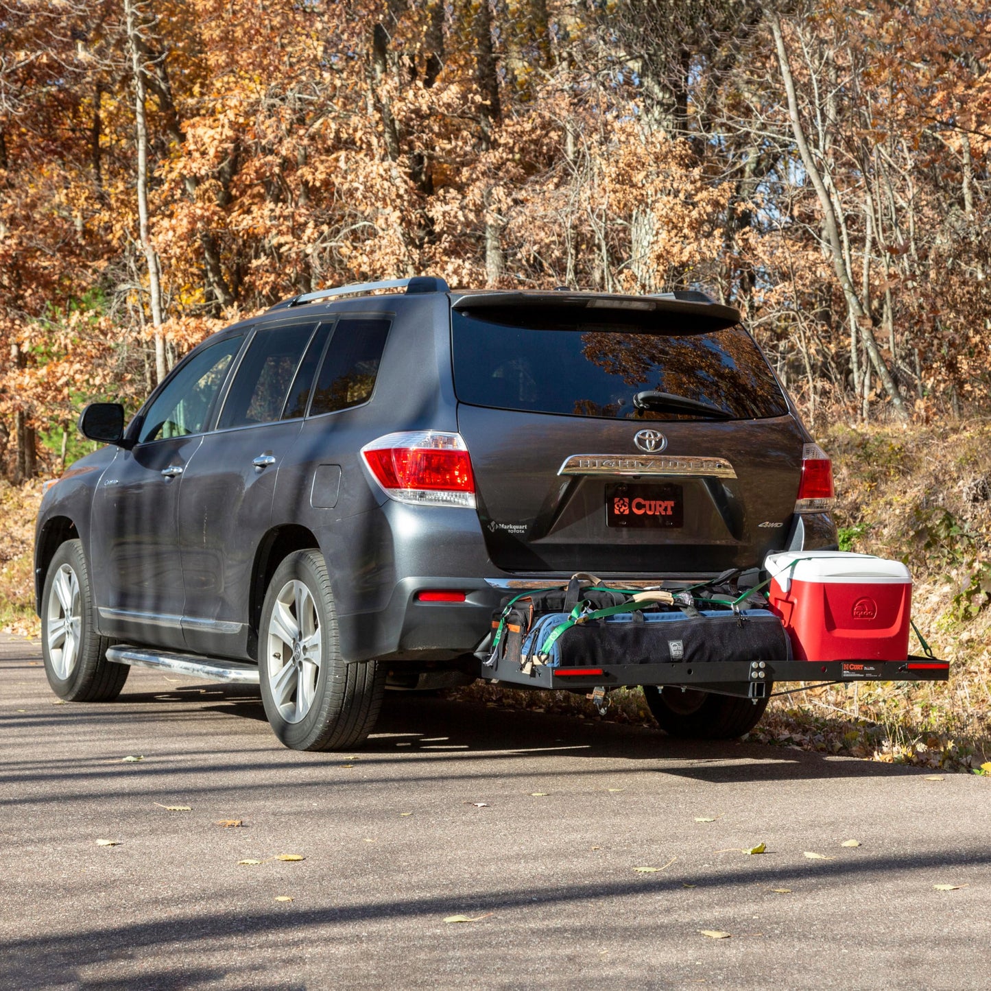 CURT 18109 Tray-Style Trailer Hitch Cargo Carrier, 500 lbs. Capacity, 60-Inch x 19-1/4-Inch, Fits 2-Inch Receiver