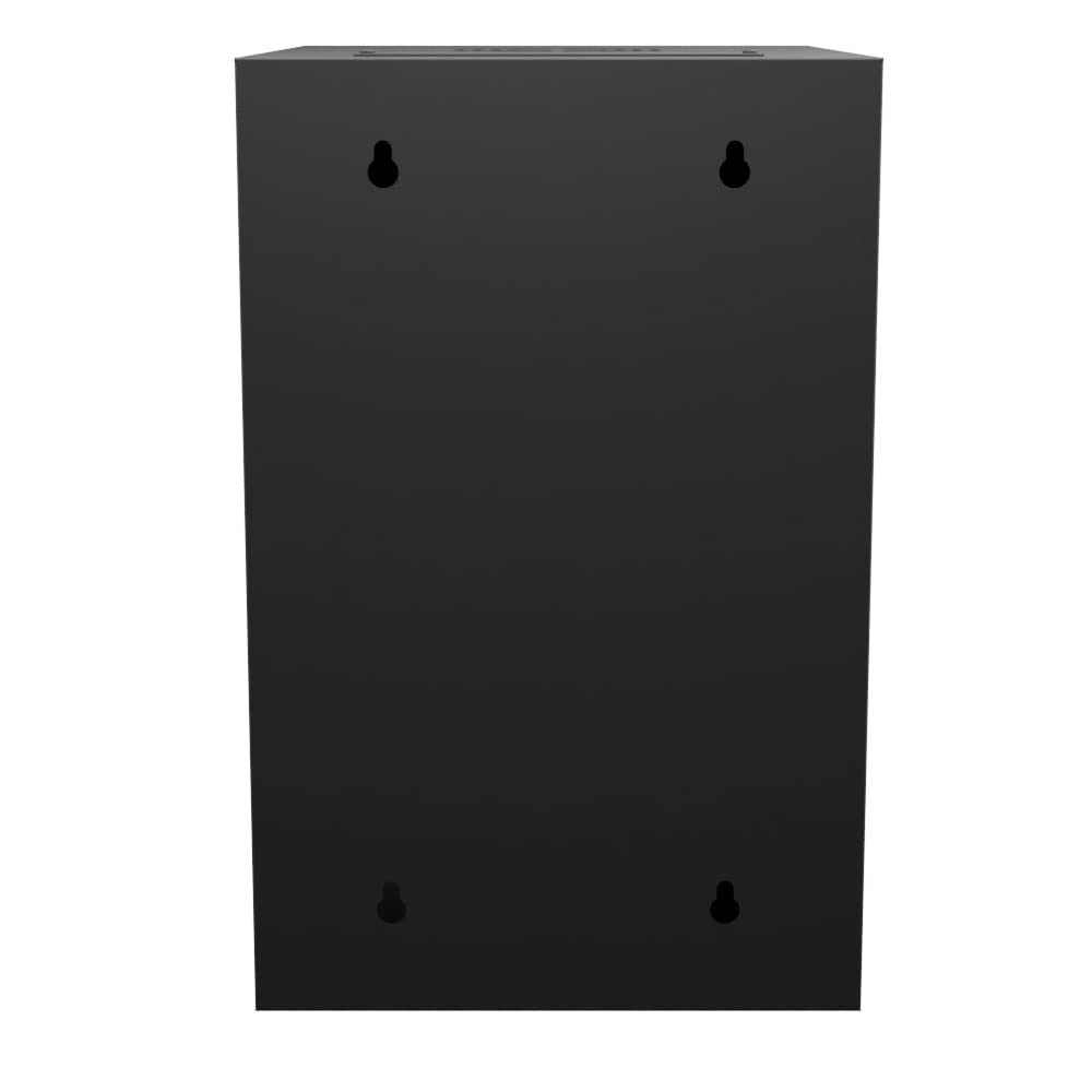 NavePoint 9U 10 Inch Network Server Cabinet, 15.75 inch Deep, Glass Door, Black, Wall Mountable, 2 x Shelves, 1 x Blank Panel