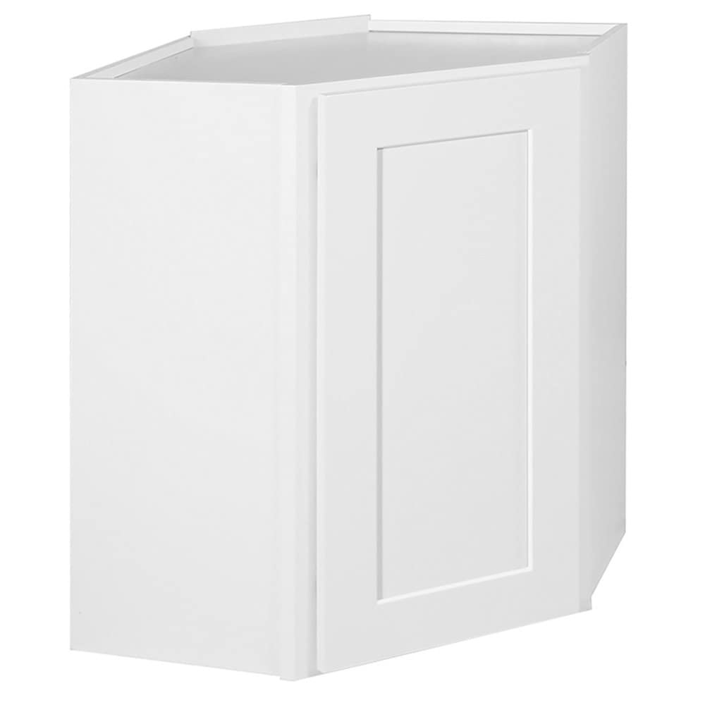 Design House Brookings Shaker Unassembled Corner Wall Kitchen Cabinet WAC2430, 24 W x 12 D x 30 H, Painted White, Solid Wood, 561779