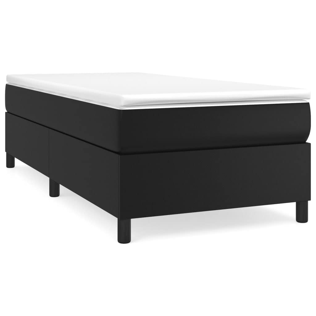 FUDUGEHMIOFWFJJ Split Queen Adjustable Bed,Bed Base,Bed Frame for Adjustable Base,Box Spring Bed with Mattress Black 39.4"x79.9" Twin XL Faux LeatherSuitable for Bedroom, Office, Balcony