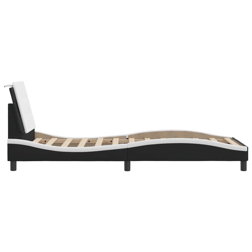 FUDUGEHMIOFWFJJ Adjustable Bed,Queen Size Bed,Bases de Camas Queen,Bed Frame with LED Without Mattress Black and White 39.4"x74.8"Suitable for Bedroom, Office, Balcony