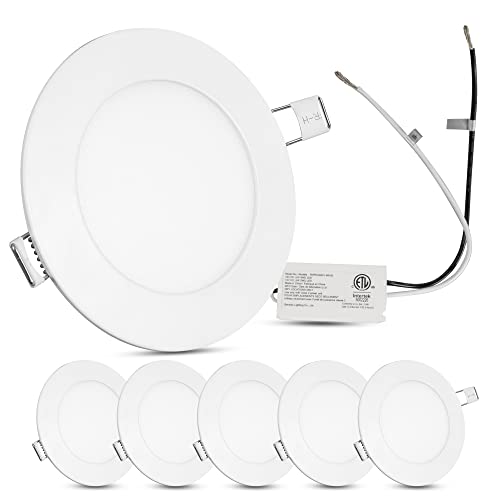 Facon 3 Inch LED RV Puck Light, Aluminum Slim Panel, 6 Pack, White, Model RVPD3AR01-WH32