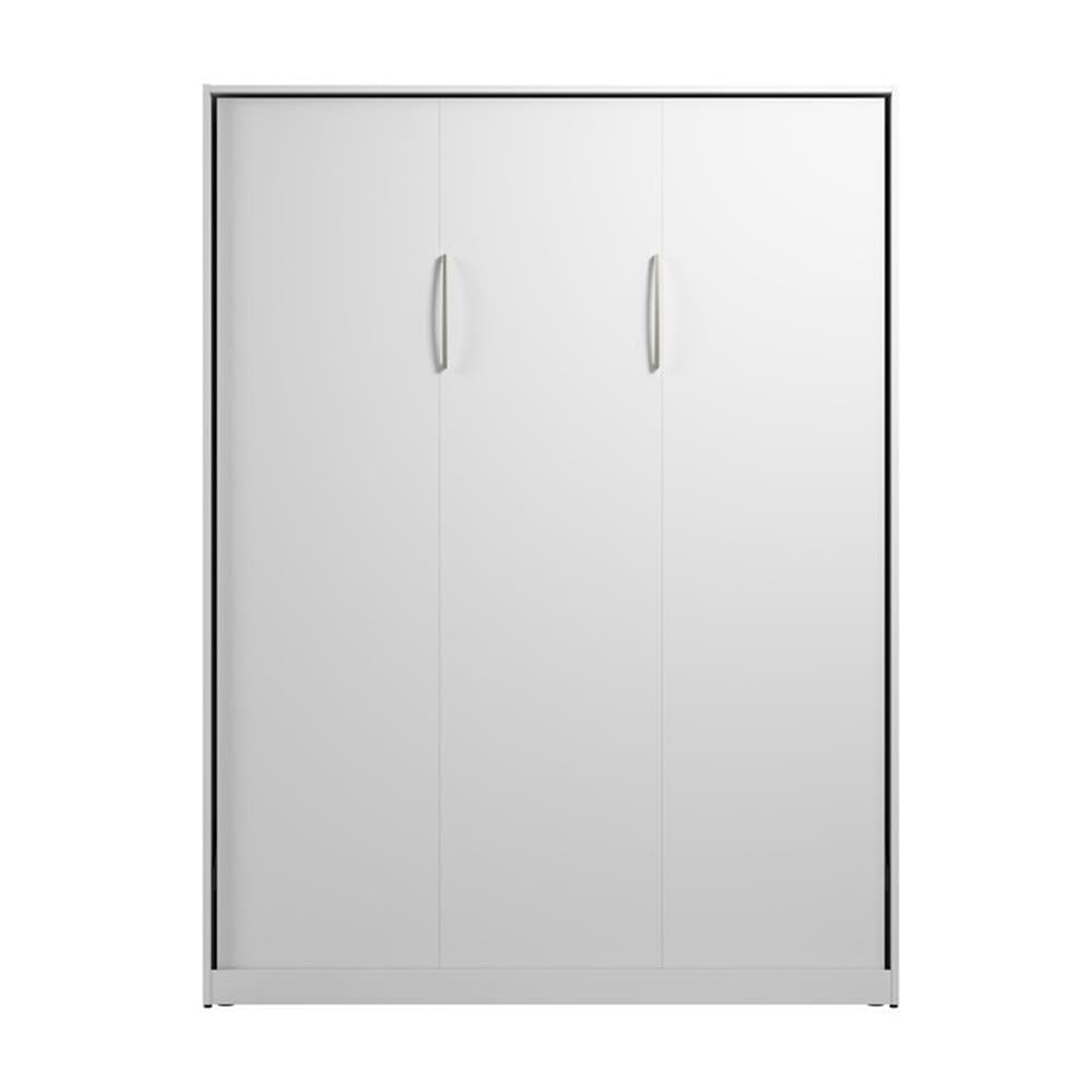Pemberly Row Modern Queen Murphy Bed, Engineered Wood, White Finish, 85.63H x 64.41W x 91.16D, Dual Piston System, Fold Down Wall Bed, Space Saving Design, Bedroom Furniture