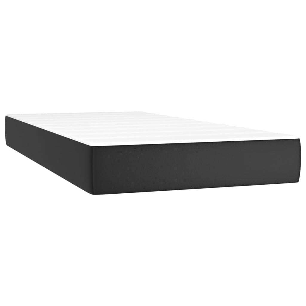FUDUGEHMIOFWFJJ Split Queen Adjustable Bed,Bed Base,Bed Frame for Adjustable Base,Box Spring Bed with Mattress Black 39.4"x79.9" Twin XL Faux LeatherSuitable for Bedroom, Office, Balcony